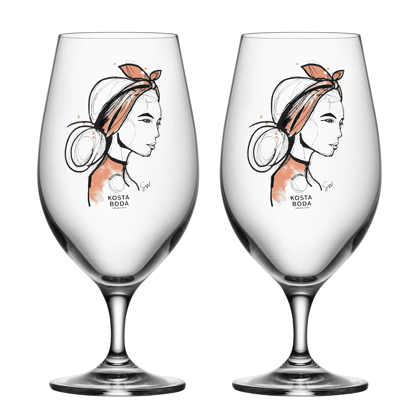 Kosta Boda All about you ølglas 40 cl 2-pak Near you beer (rusty orange)