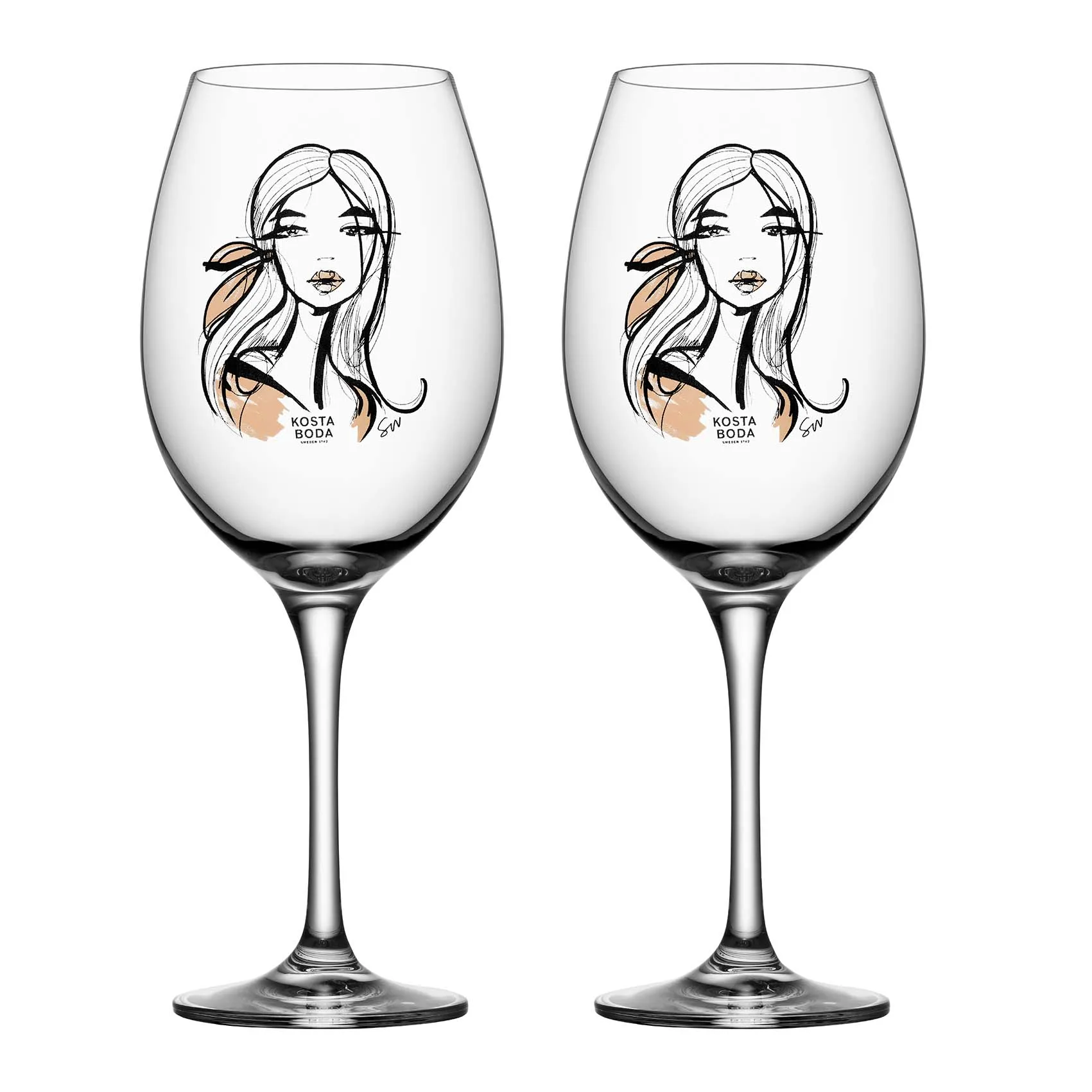 Kosta Boda All about you vinglas 52 cl 2 stk Wait for her (dusty pink)