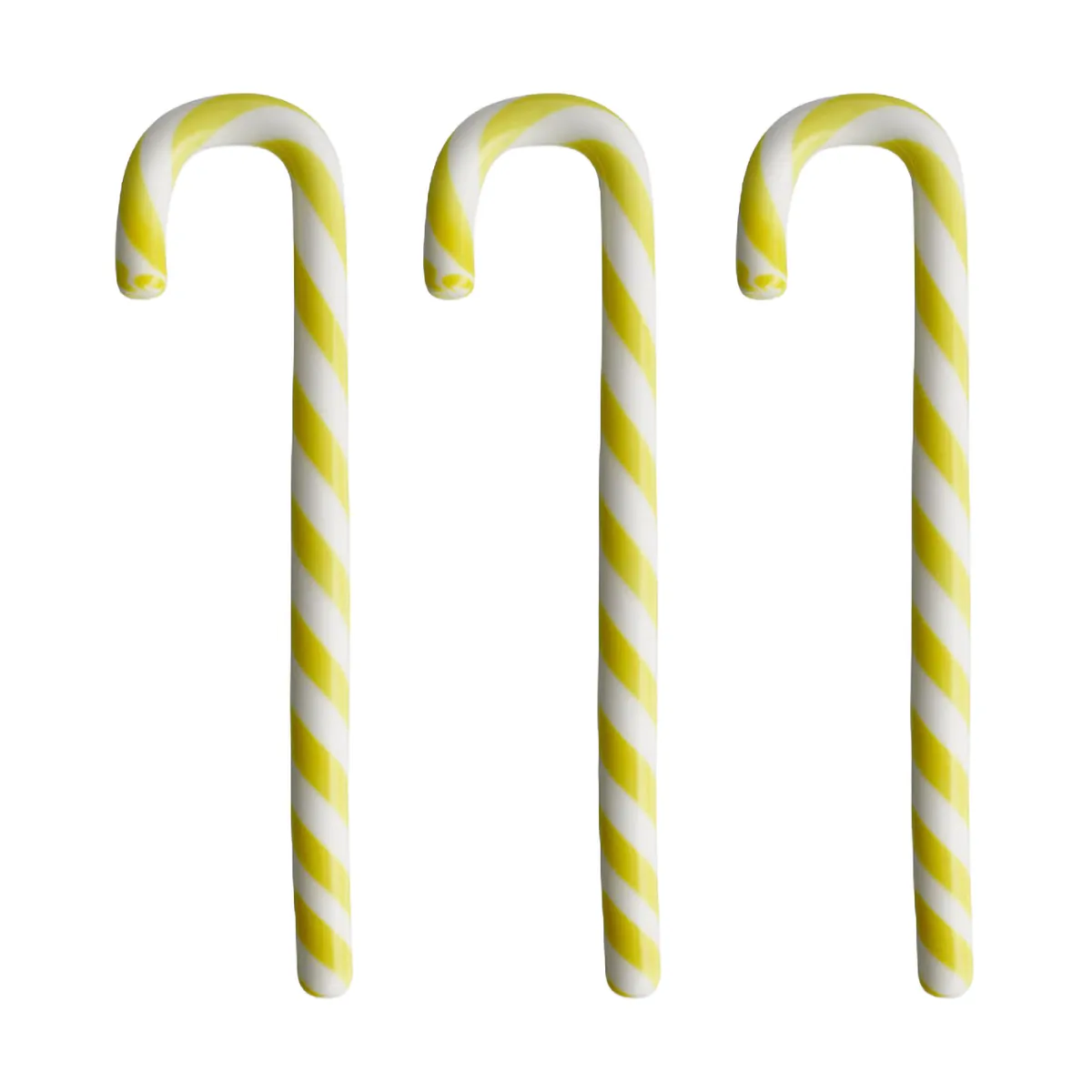 Kosta Boda Bâton Polka , Lot de 3 Blanc-jaune