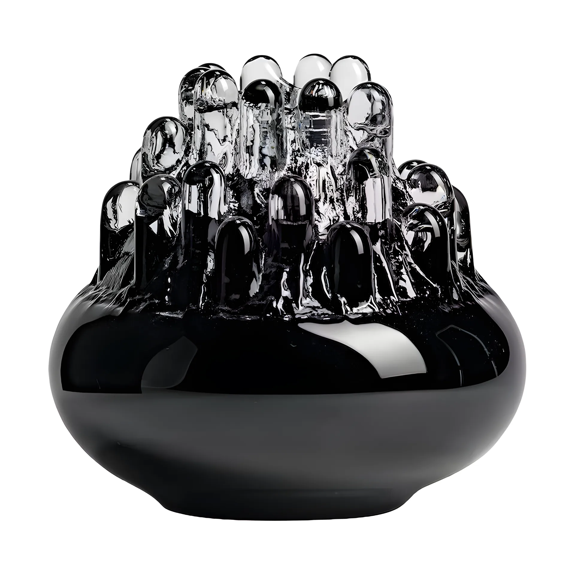 Kosta Boda Bougeoir Polar 200 mm Noir
