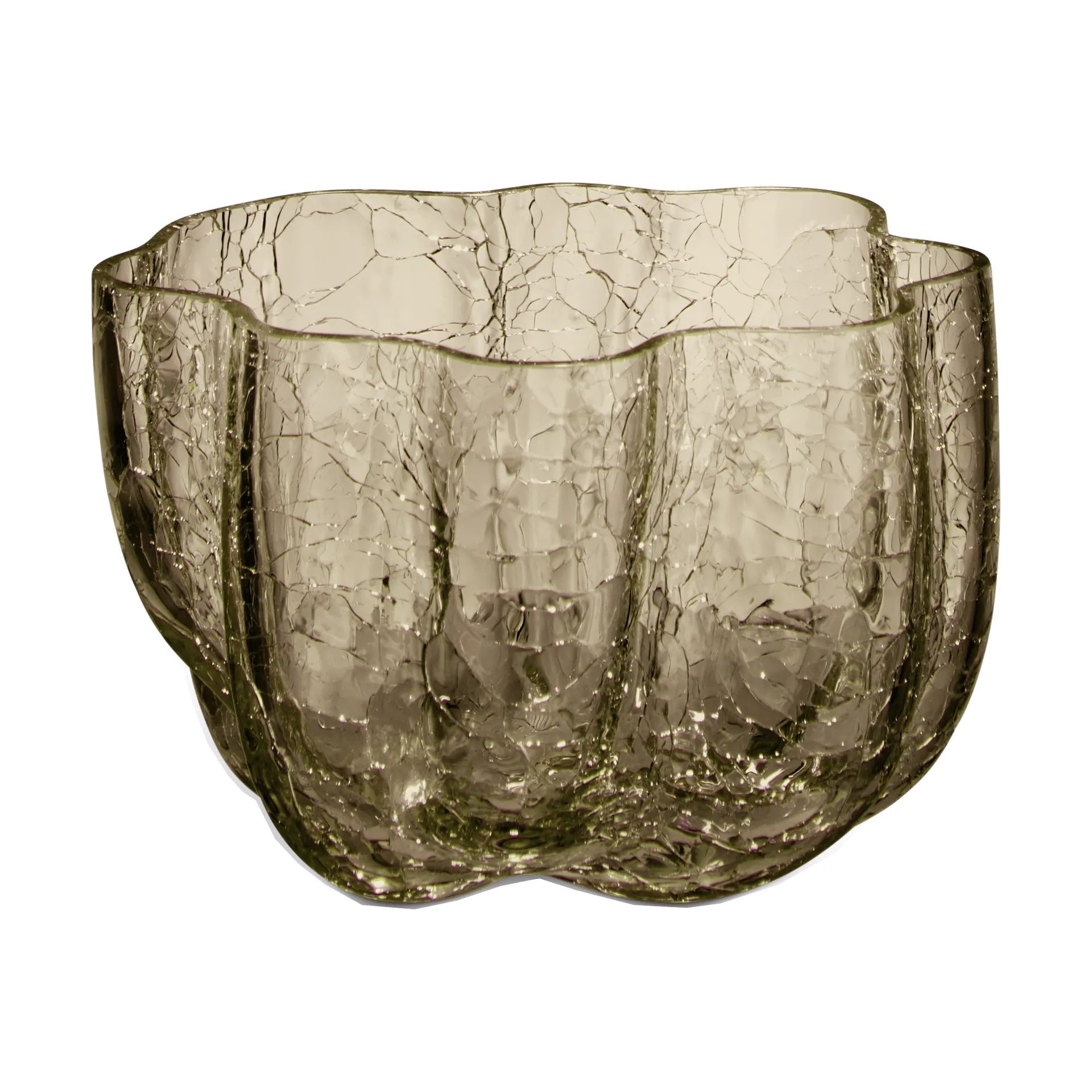 Kosta Boda Crackle lyslykt 5,8 cm Taupe