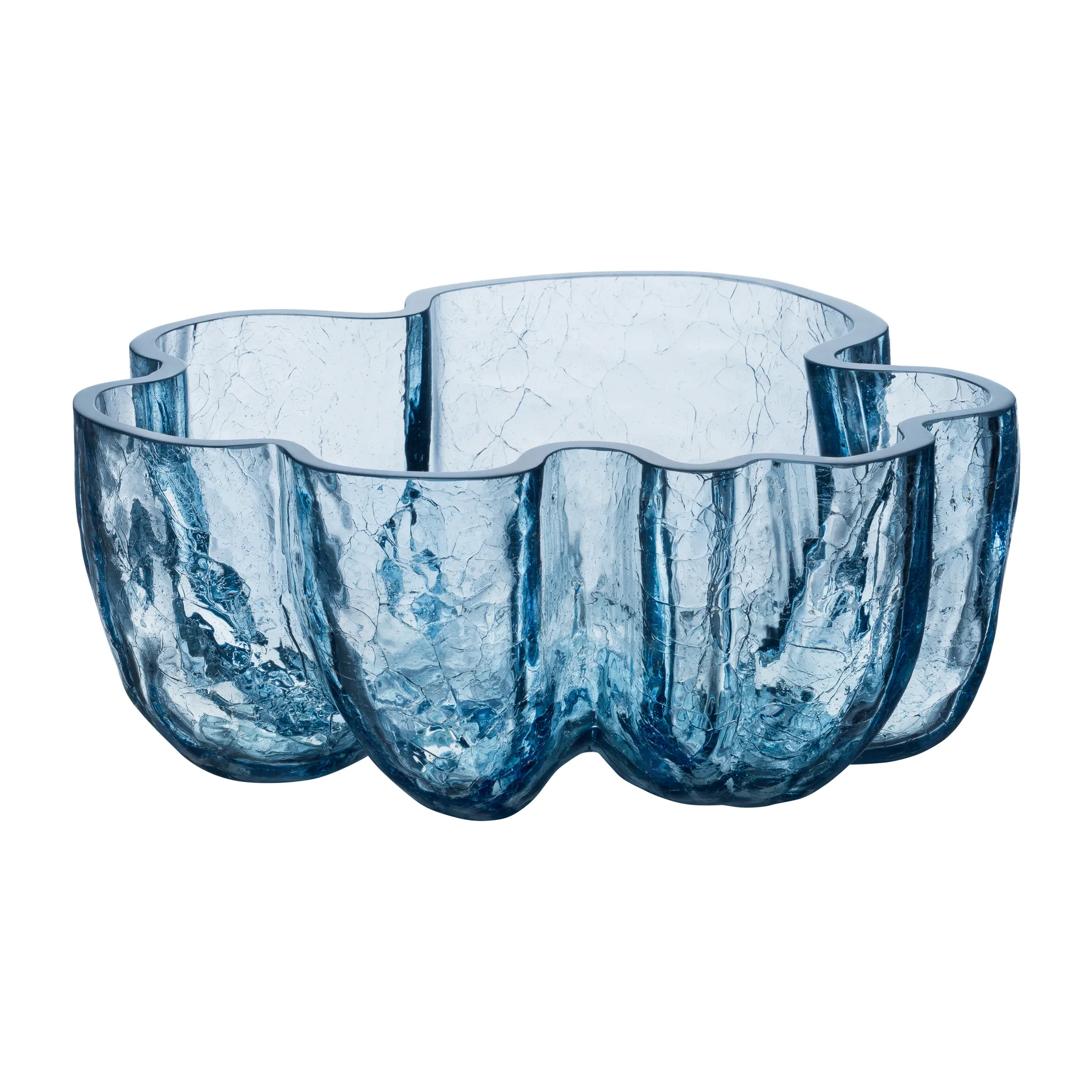Kosta Boda Crackle skål 10,5 cm Cirkulært glas (Blå) billede