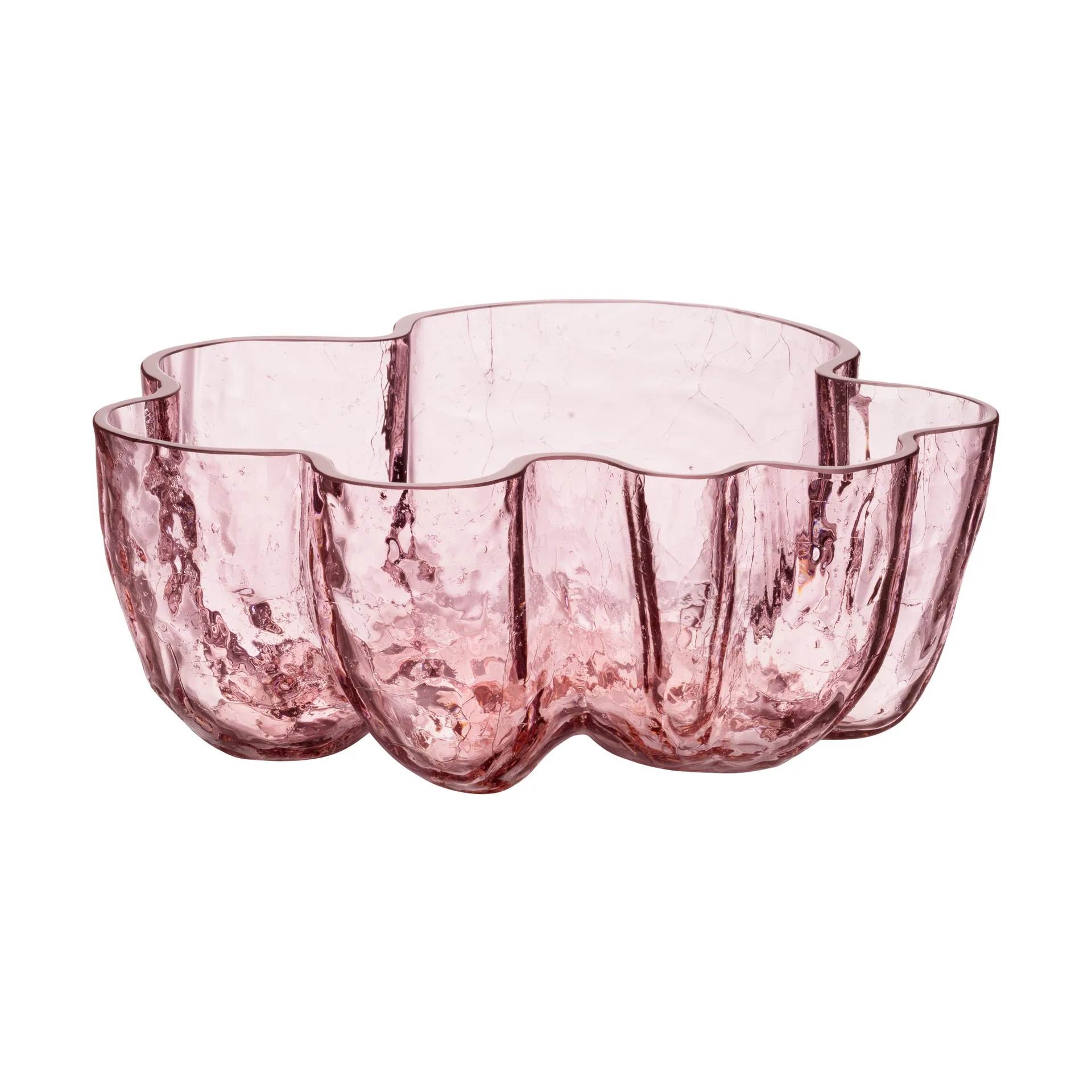 Kosta Boda Crackle skål 10,5 cm Lyserød