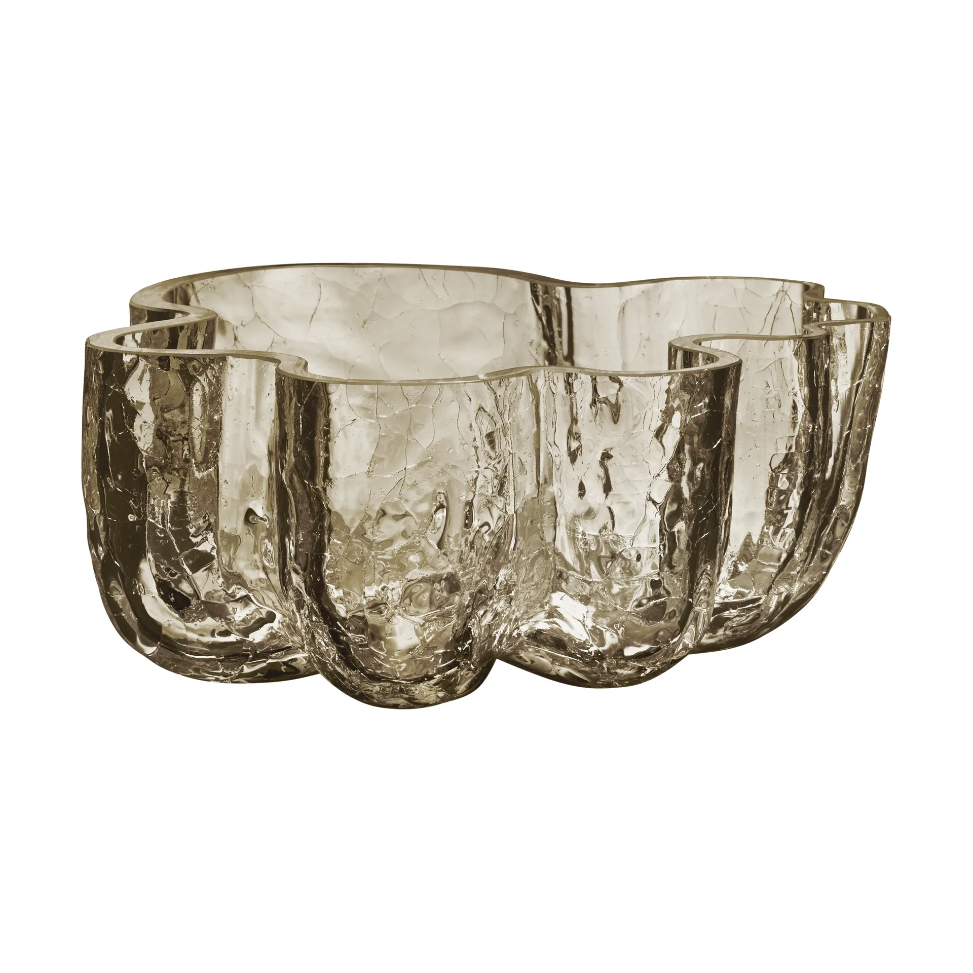 Kosta Boda Crackle skål 10,5 cm Taupe billede