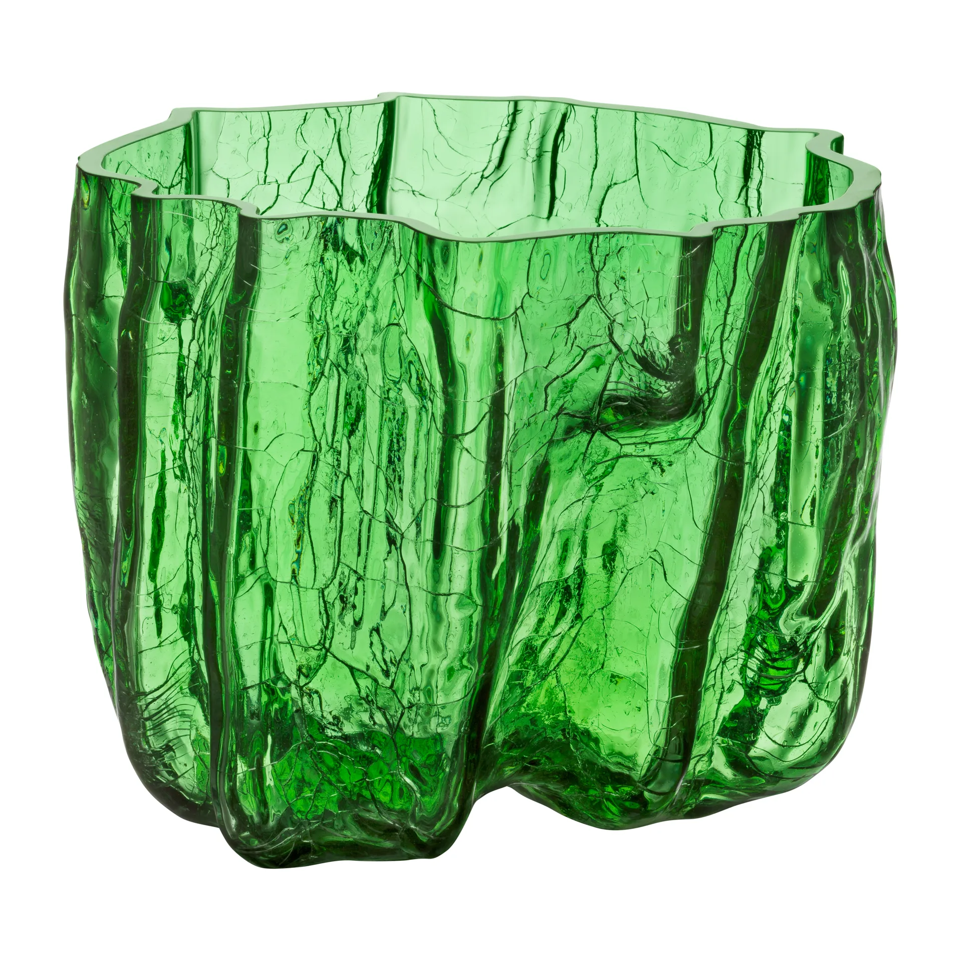 Kosta Boda Crackle vas 17,5 cm Gr&ouml;n
