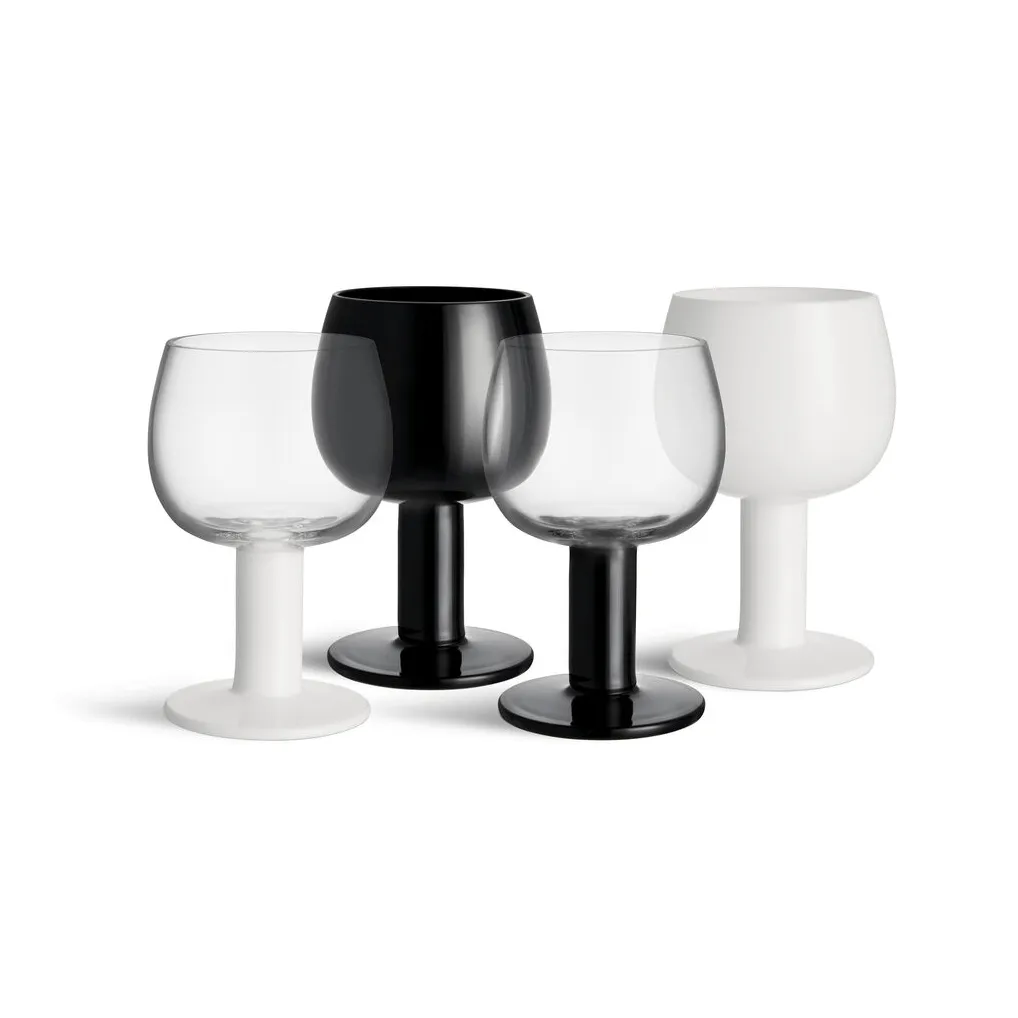 Kosta Boda Fars glas Vit-svart, 4-pack