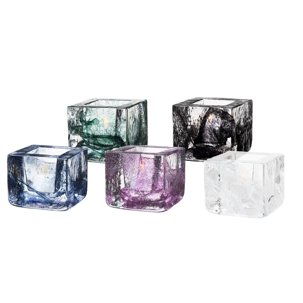 Kosta Boda Photophore Brick bleu