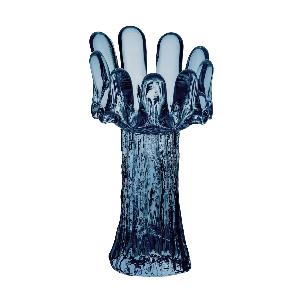Kosta Boda Photophore en verre circulaire Solros Bleu