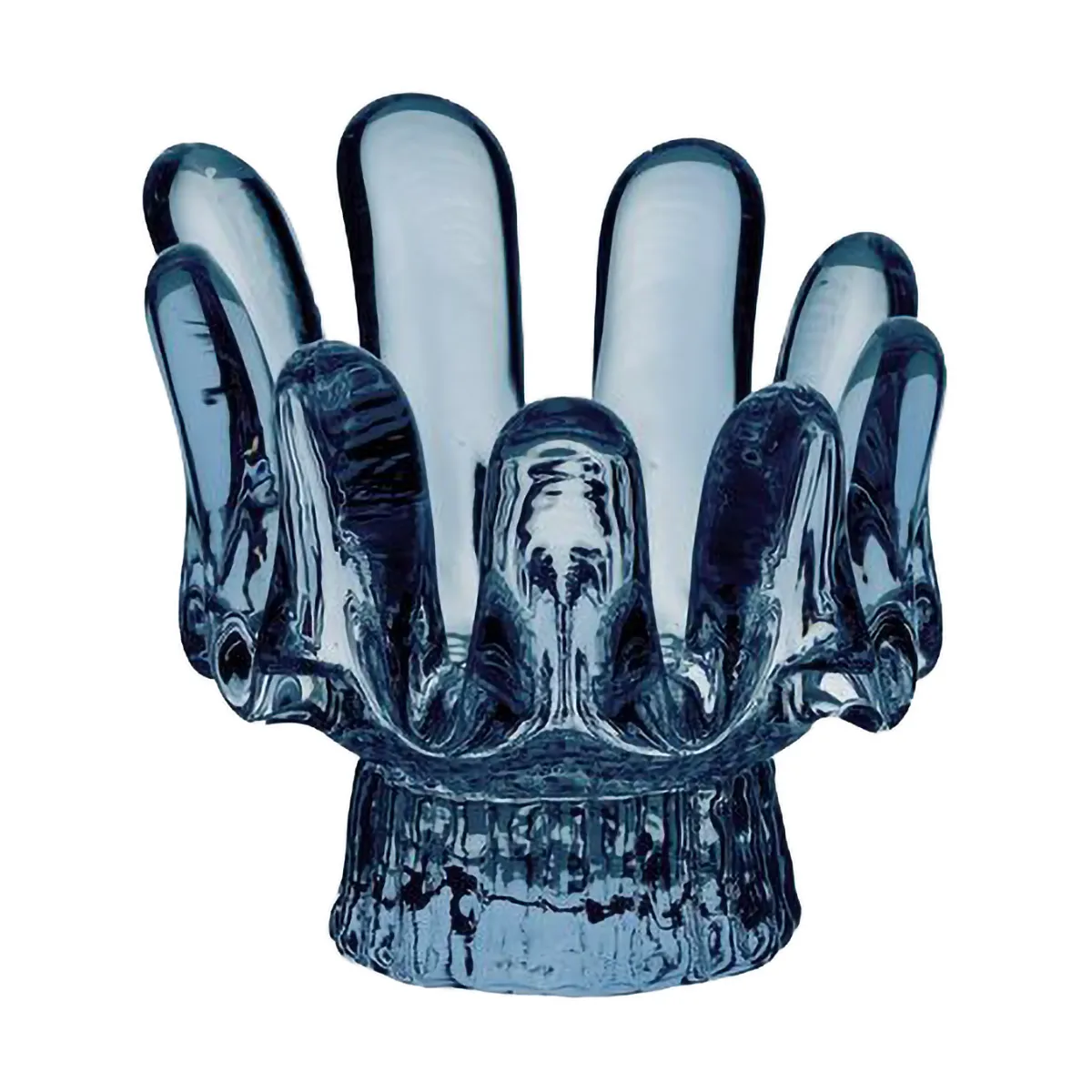 Kosta Boda Photophore en verre circulaire Solros 9,2 cm Bleu