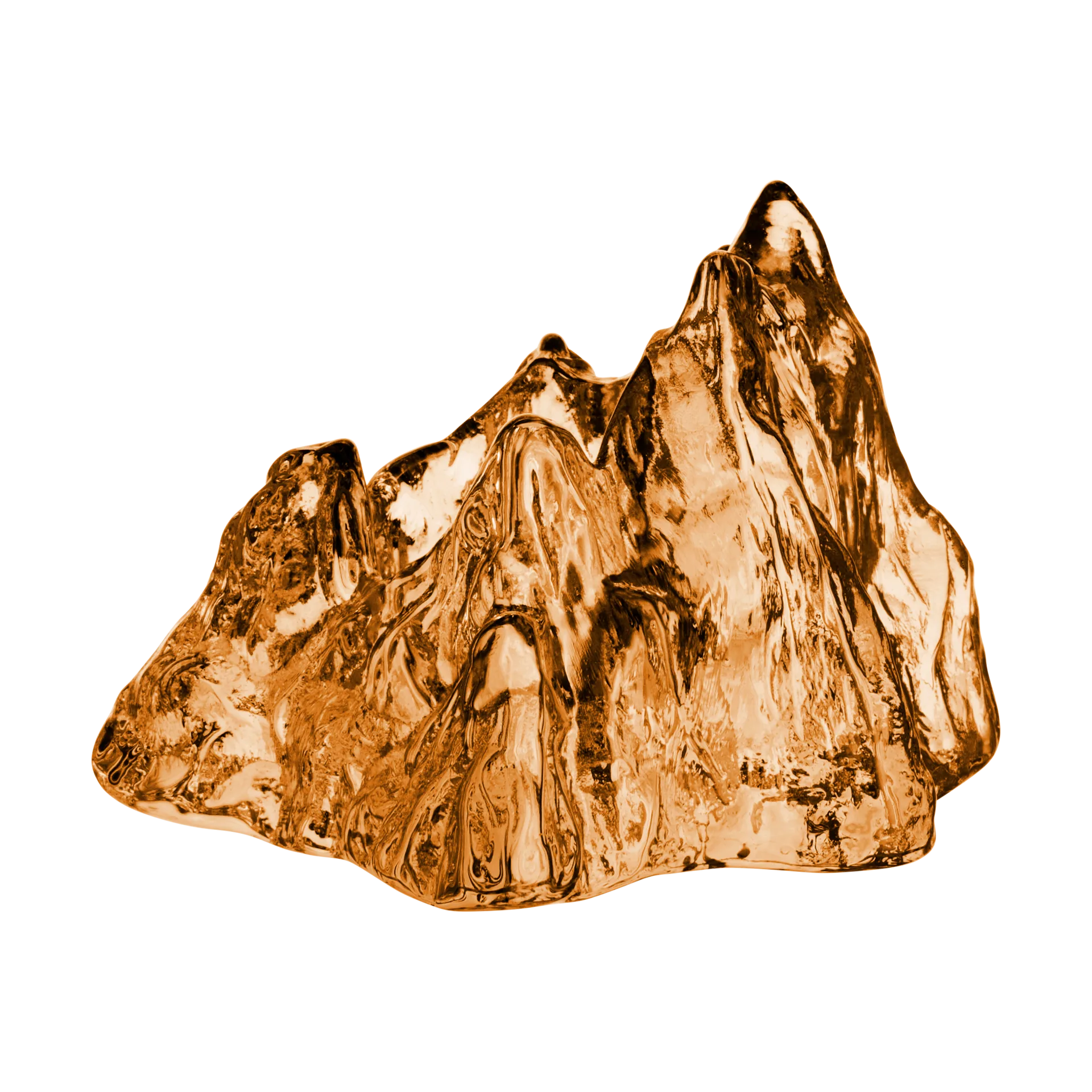 Kosta Boda Photophore The Rock 91 mm Ambre