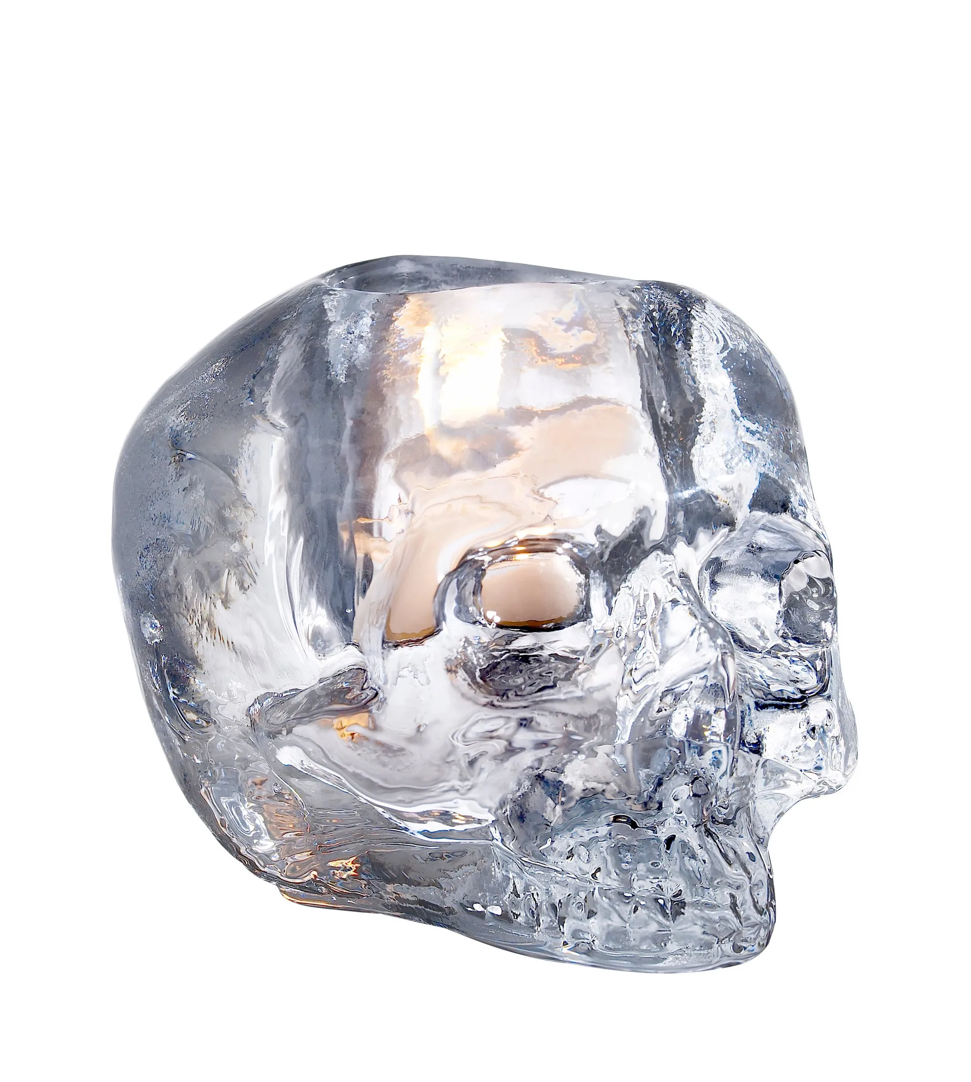 Kosta Boda Skull theelichthouder 8,5 cm helder glas