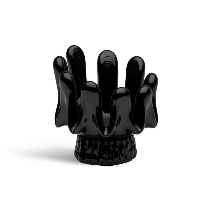Kosta Boda Solros lyslykt 9,2 cm Svart