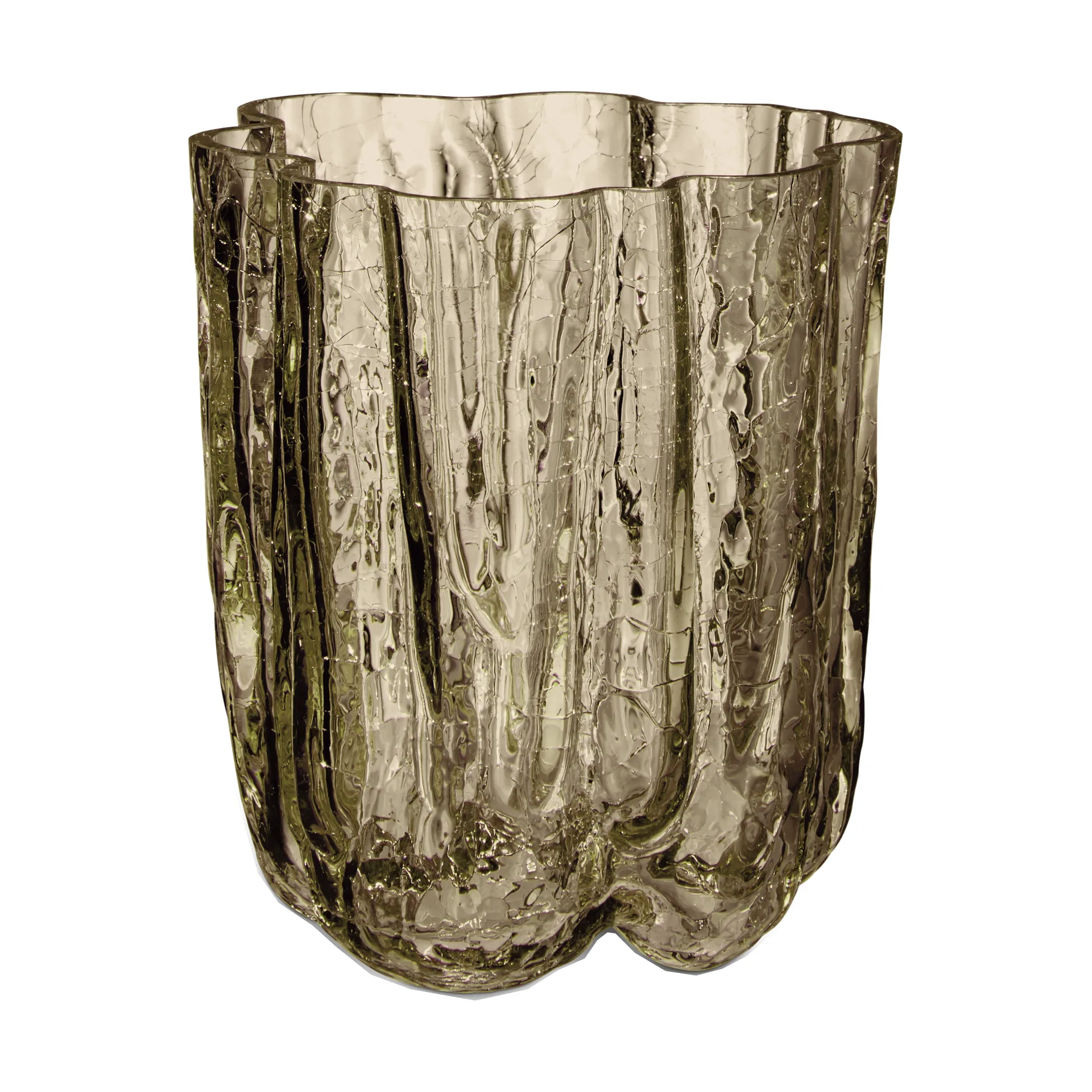 Kosta Boda Vase Crackle 12,1 cm Taupe