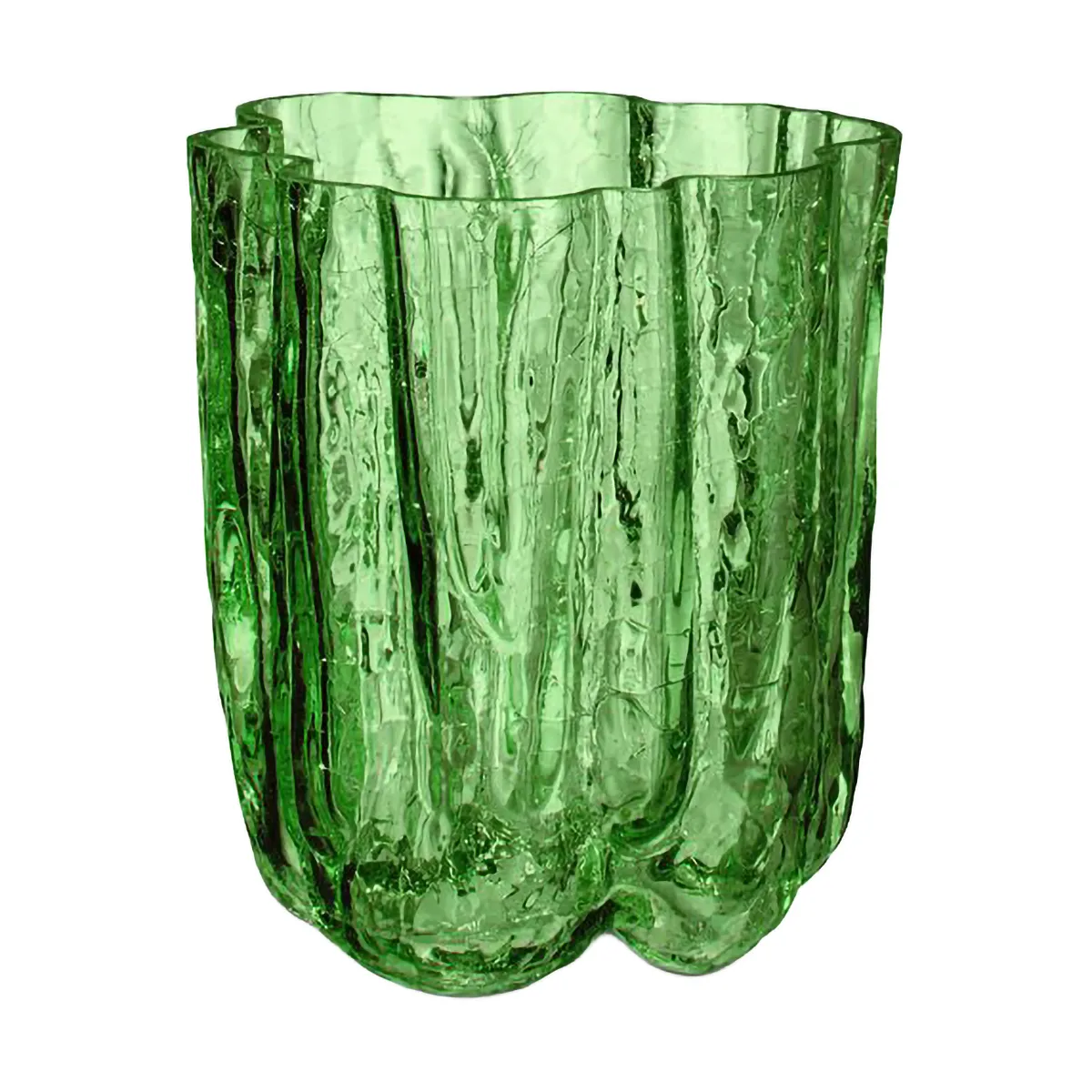 Kosta Boda Vase Crackle 12,1 cm Vert foncé