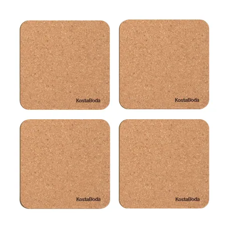 Kosta Boda Viva glasunderlag 9,6x9,6 cm 4-pak Kork