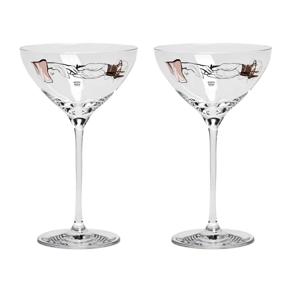 You and me together champagnecoupe 32 cl 2-pack, Clear / Multi