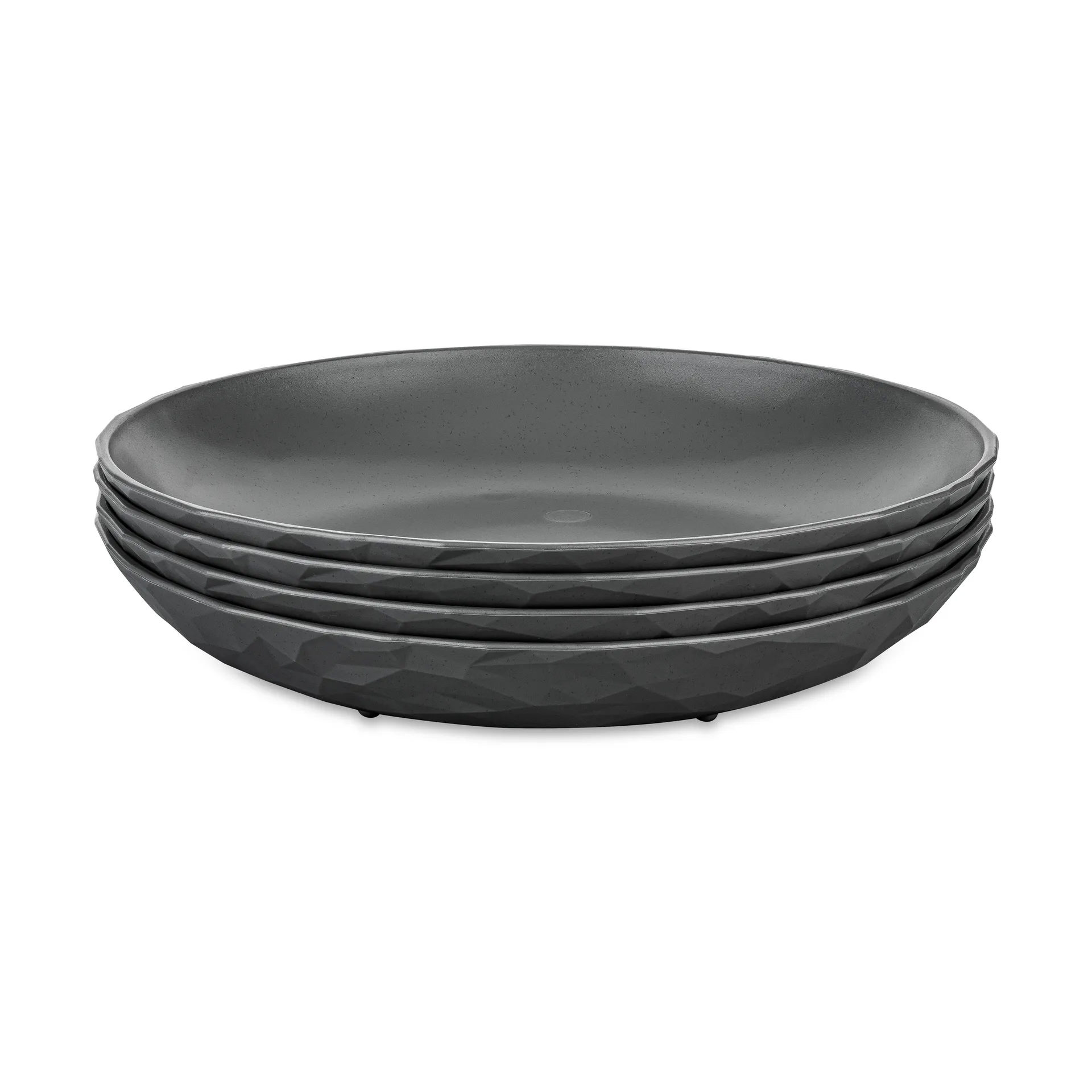 Koziol Club dyb tallerken Ø22 cm 4-pak biocirk termoplast Nature ask grey