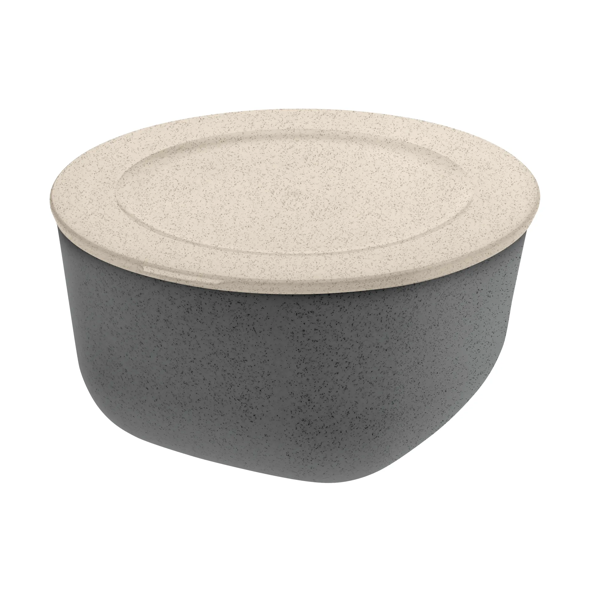 Koziol Connect skål/skål med låg 2 L biocirk termoplast Nature ask grey