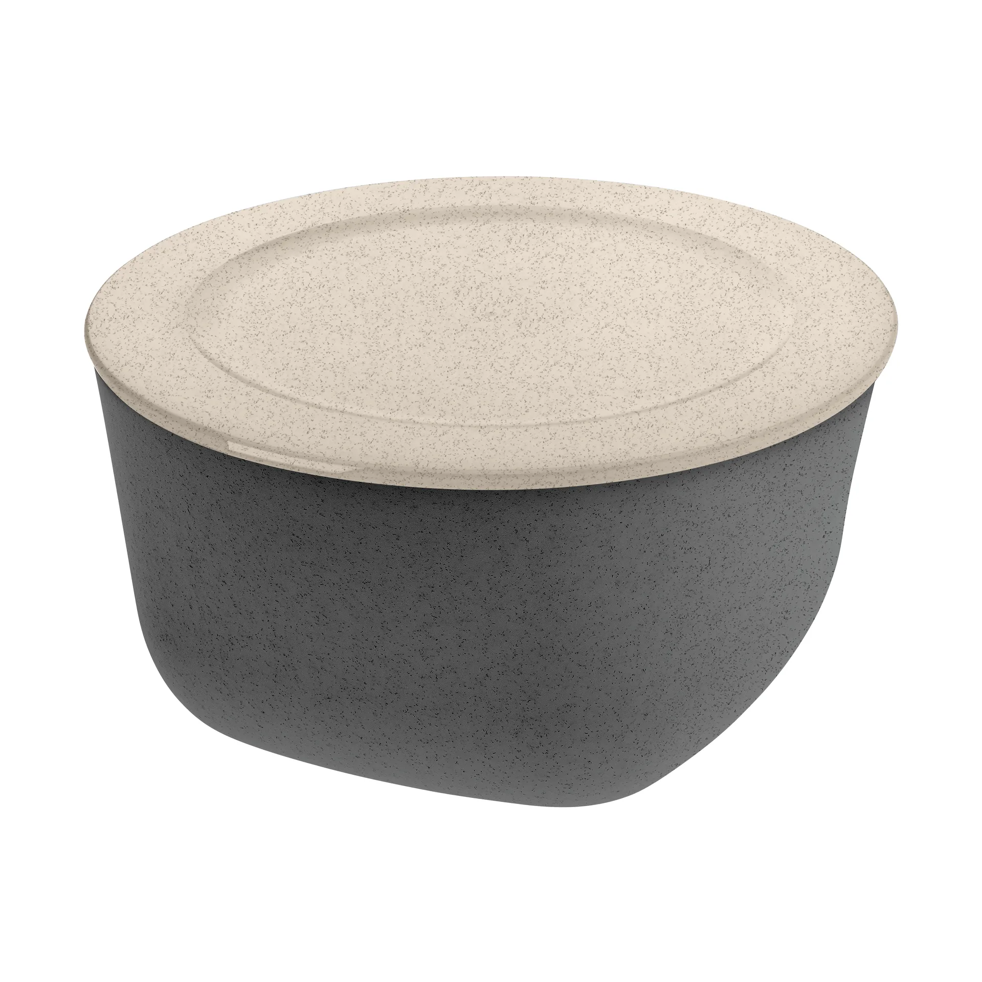 Koziol Connect skål/skål med låg 4 L biocirk termoplast Nature ask grey