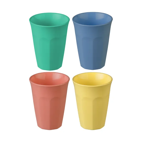 Nora kopp M 30 cl 4-pack, Blå-korall-grön