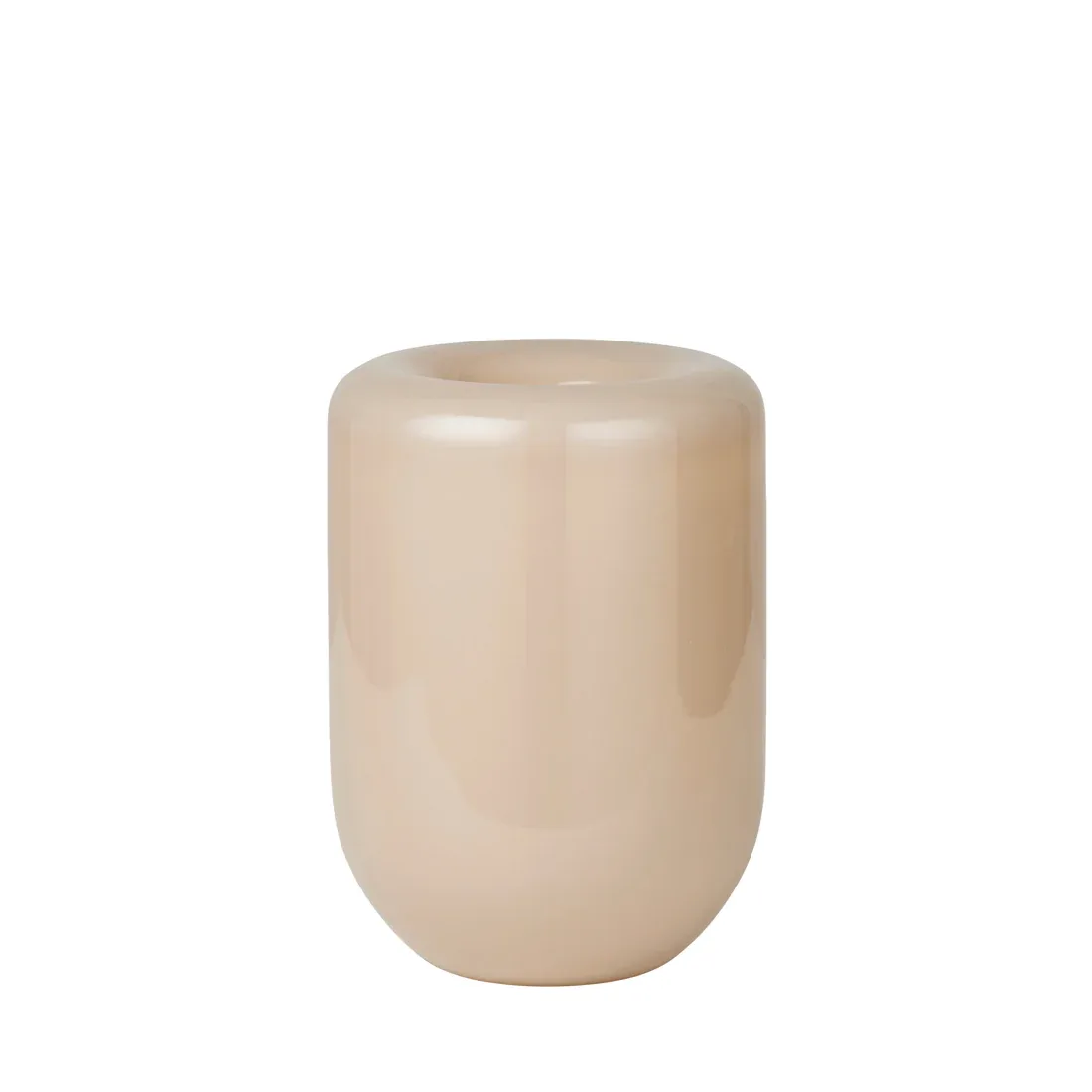 Vase Kristina Dam Opal mundblæst glas blomstervase Ø14 x H20 cm beige