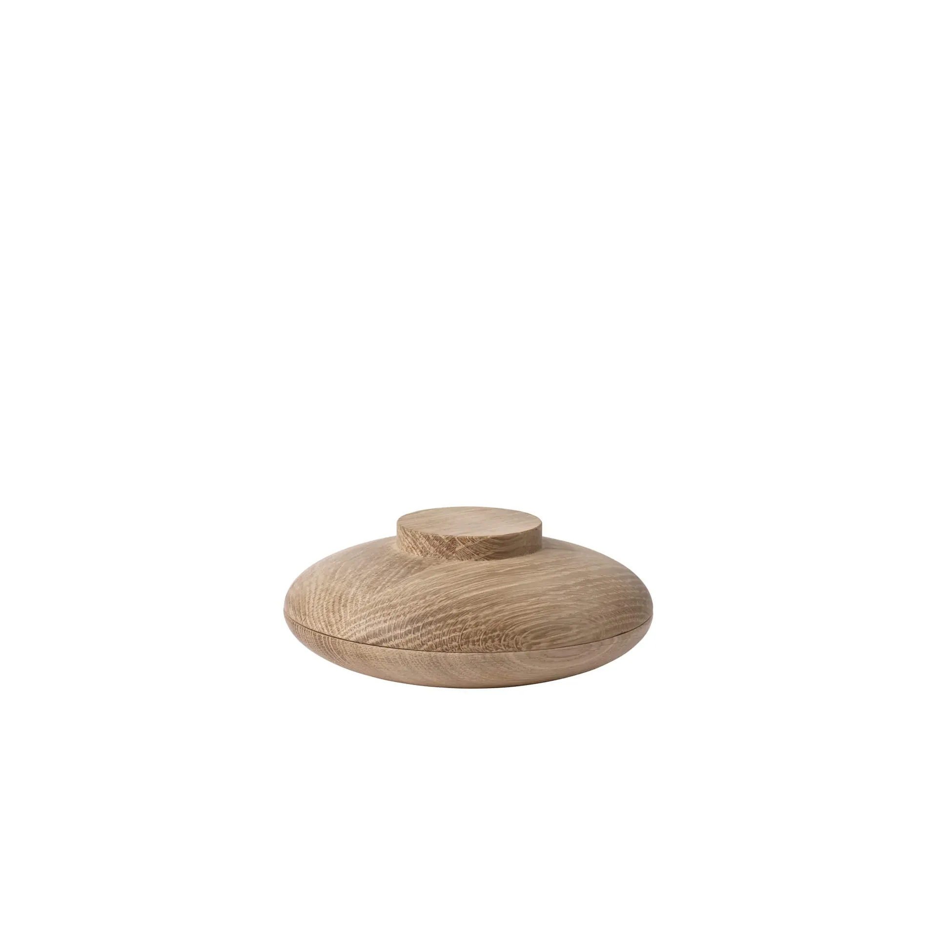 Opbevaringsboks i egetræ Ø16 cm Kristina Dam Wooden Galaxy - fleksibel opbevaringsskål i naturtræ