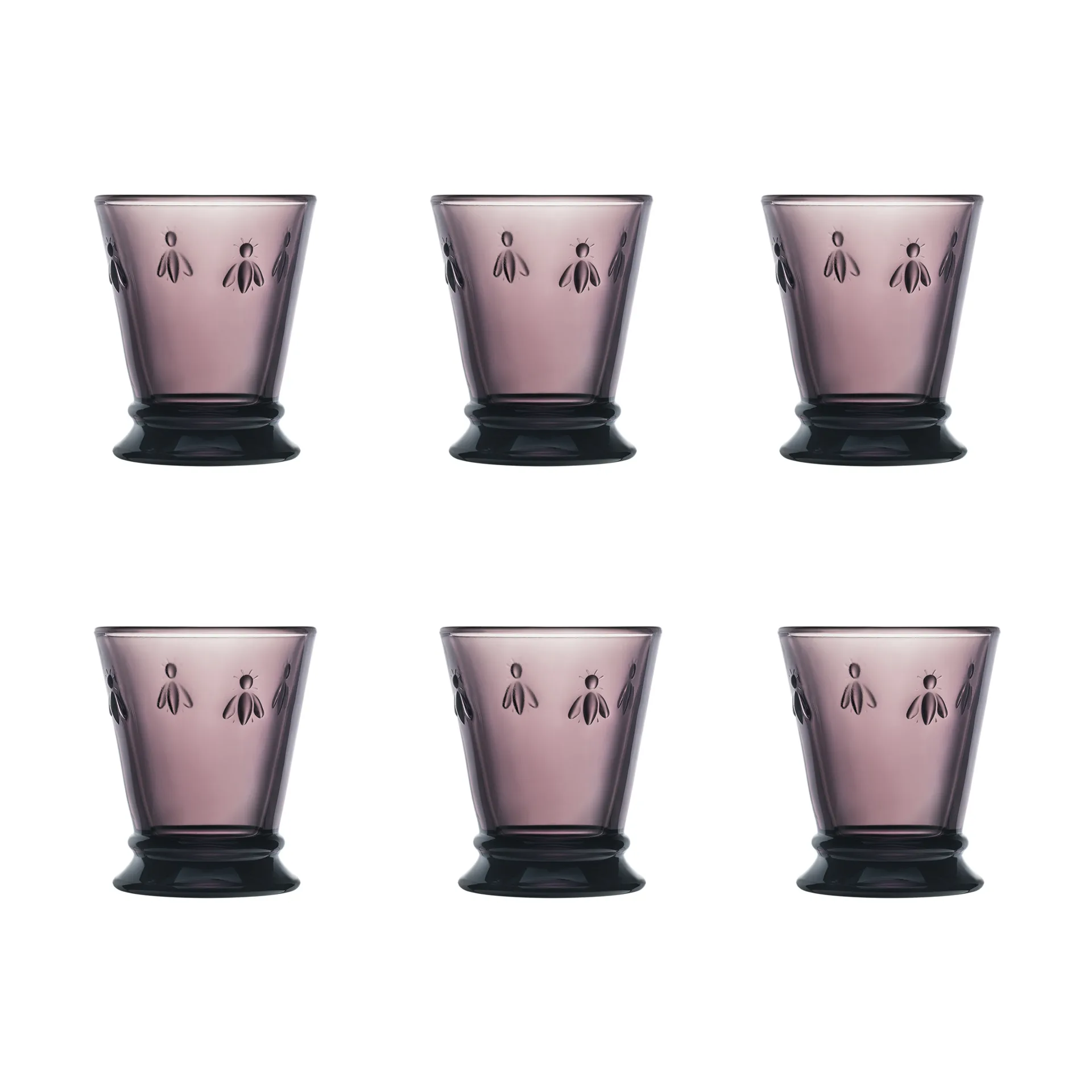 La Rochère Abeille drikkeglas 26 cl 6-pak Aubergine