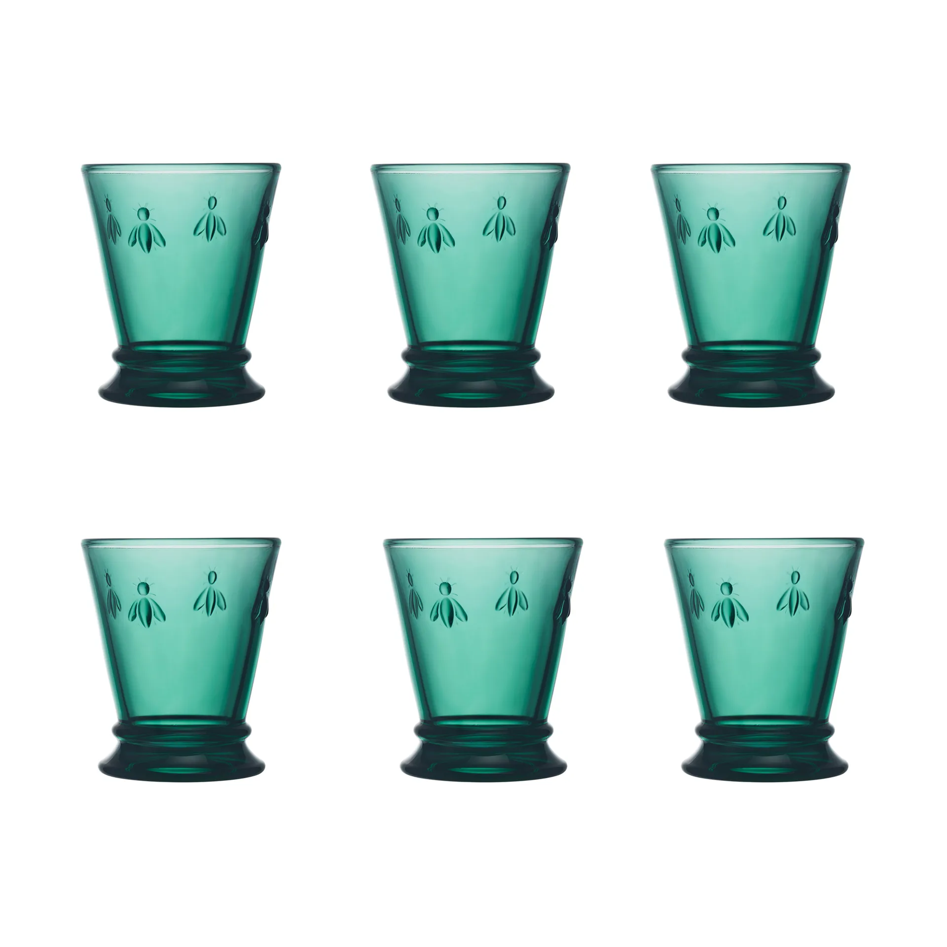 La Rochère Abeille drikkeglas 26 cl 6-pak Smaragdgrøn