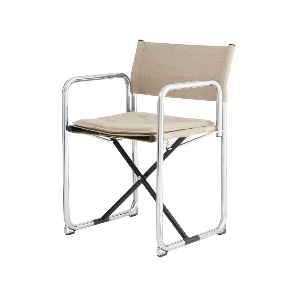 Lammhults Chaise à accoudoirs X75-2 Lin naturel-chrome