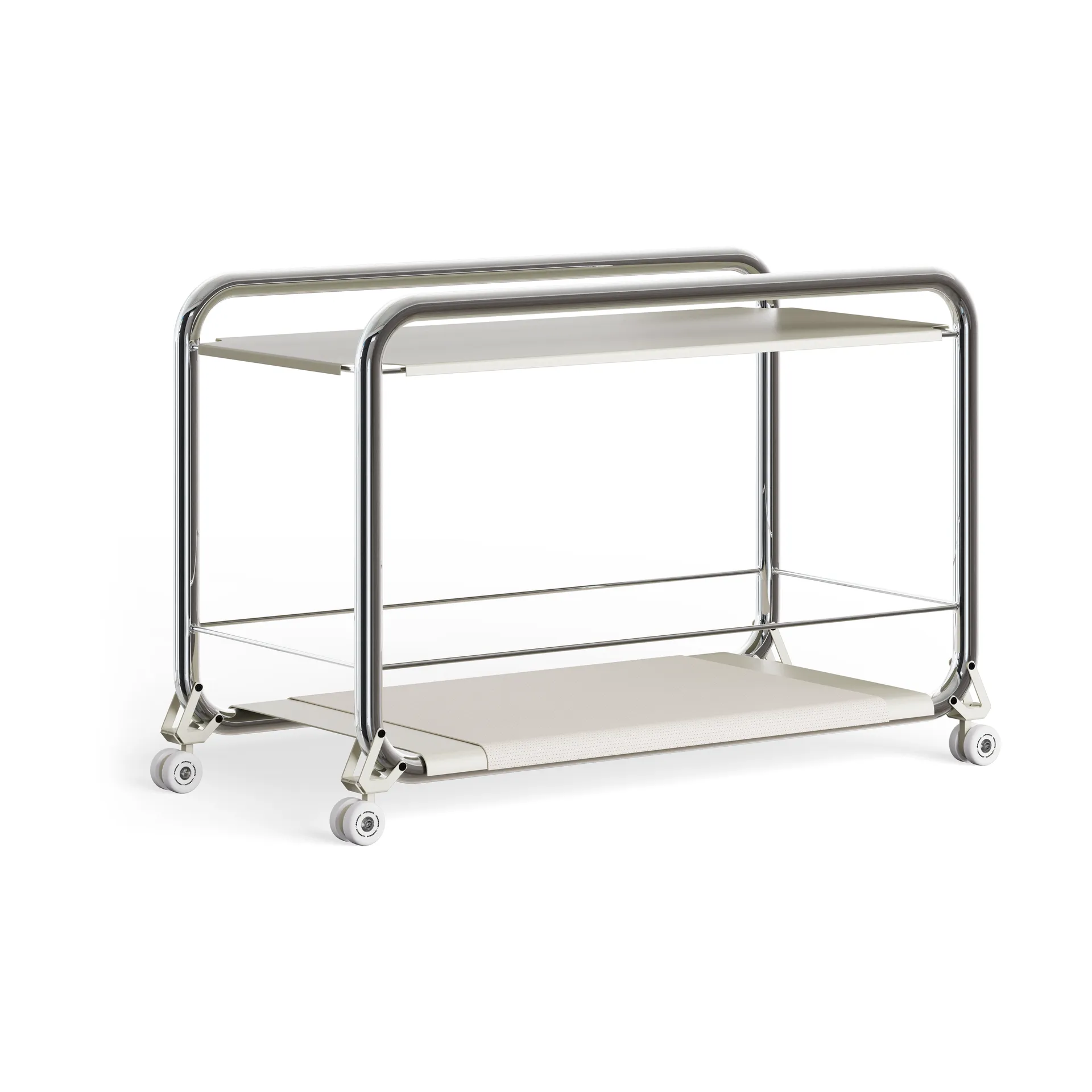 Lammhults Chariot Tension Tapis en cuir beige et chrome
