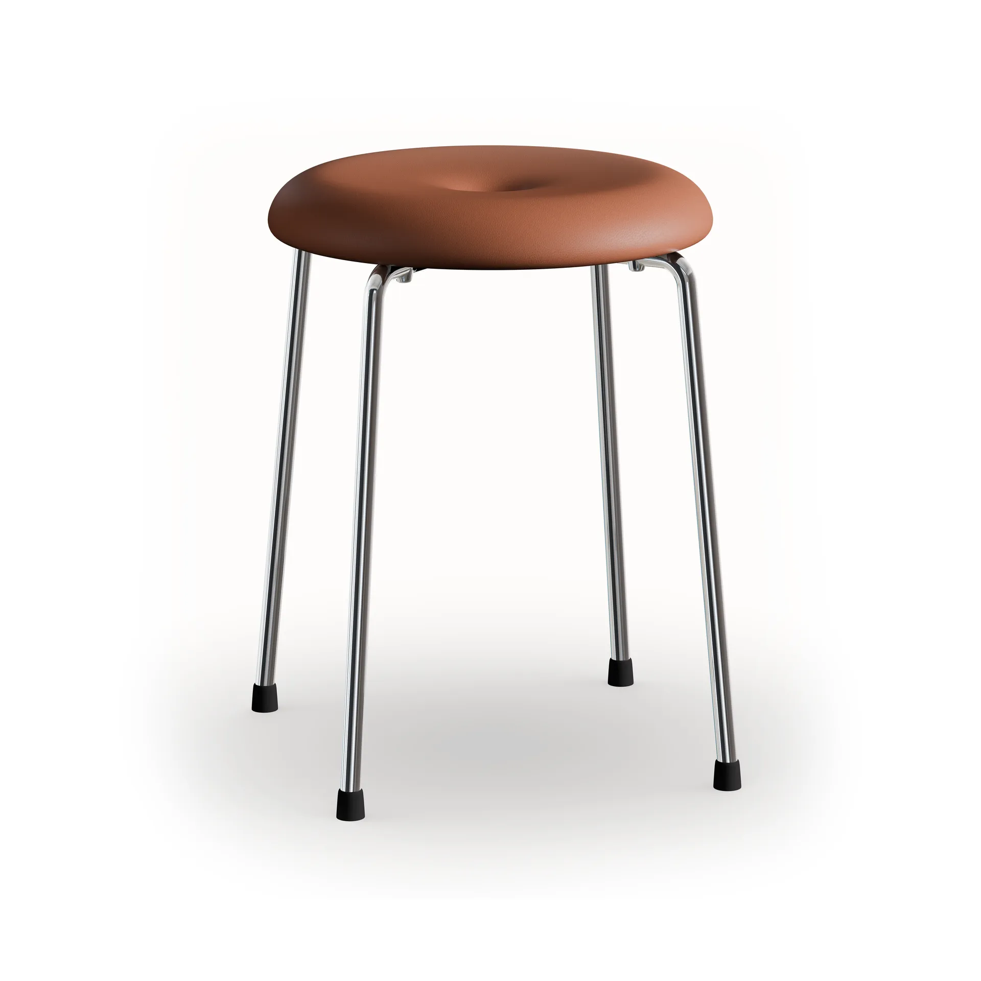 Lammhults Tabouret Base en cuir cognac - base en chrome,