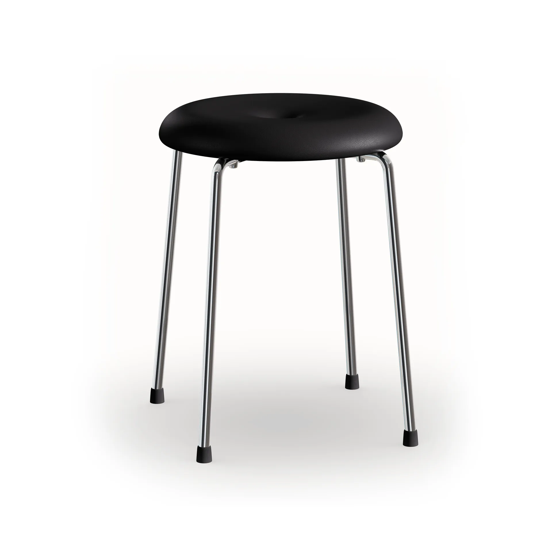 Lammhults Tabouret Base en cuir noir - base en chrome,
