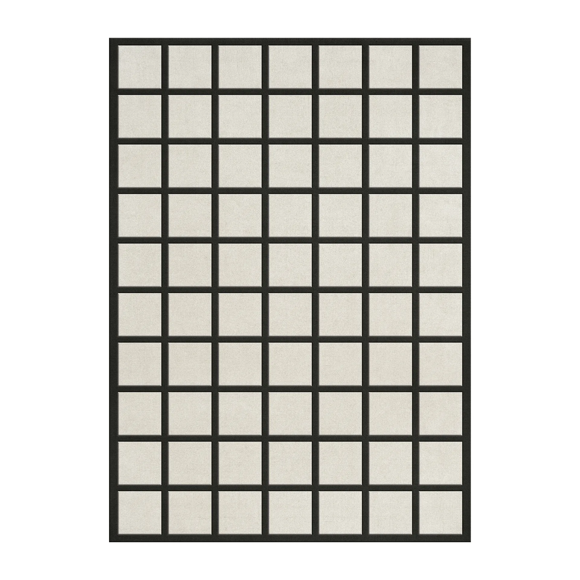 Layered Tapis en laine Avenue Checked Bone White, cm