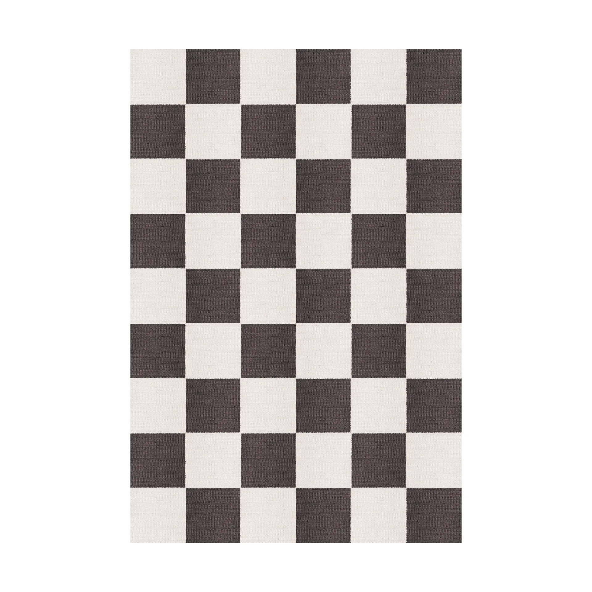 Layered Tapis en laine Chess Black and white, cm