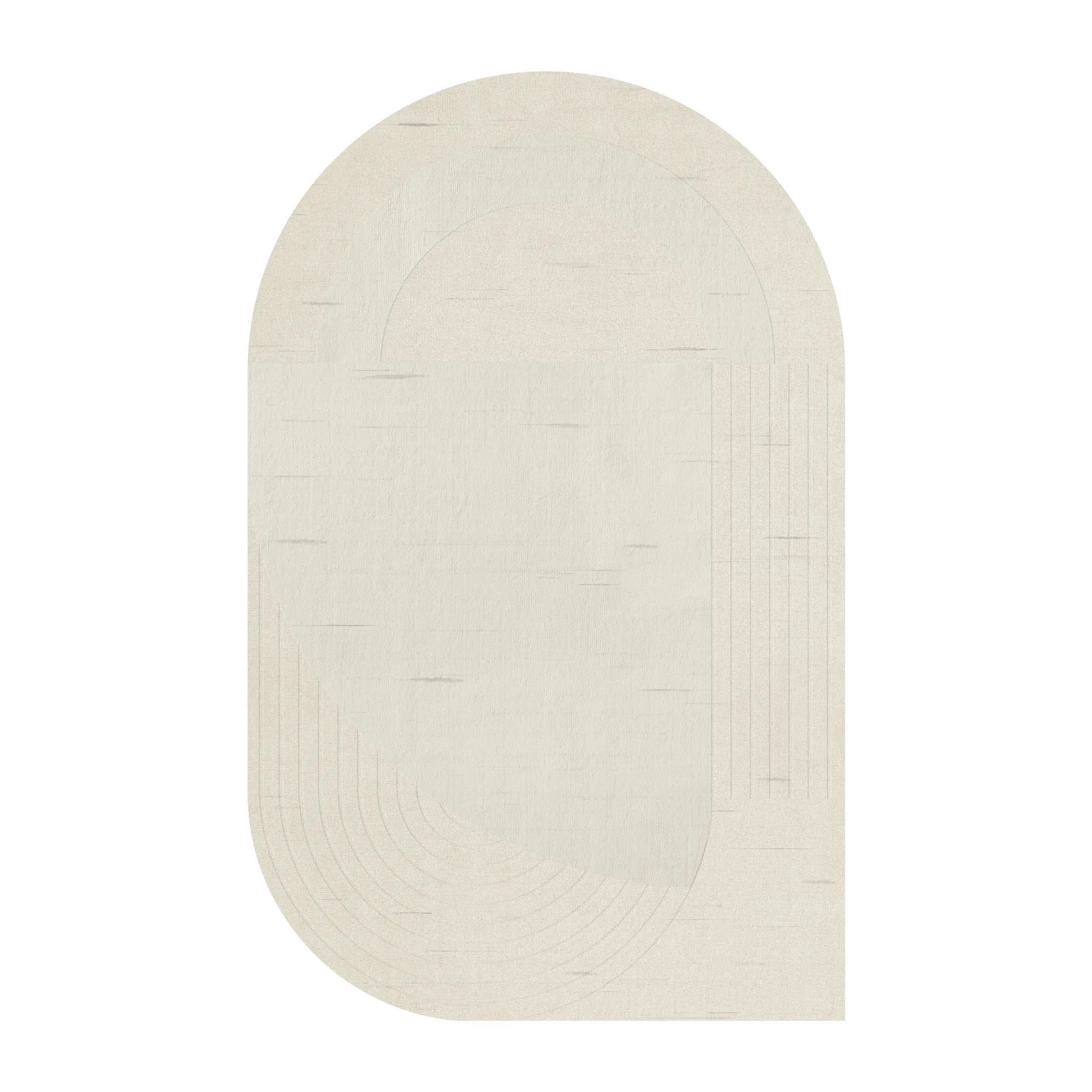 Layered Tapis en laine Circular cm Bone white