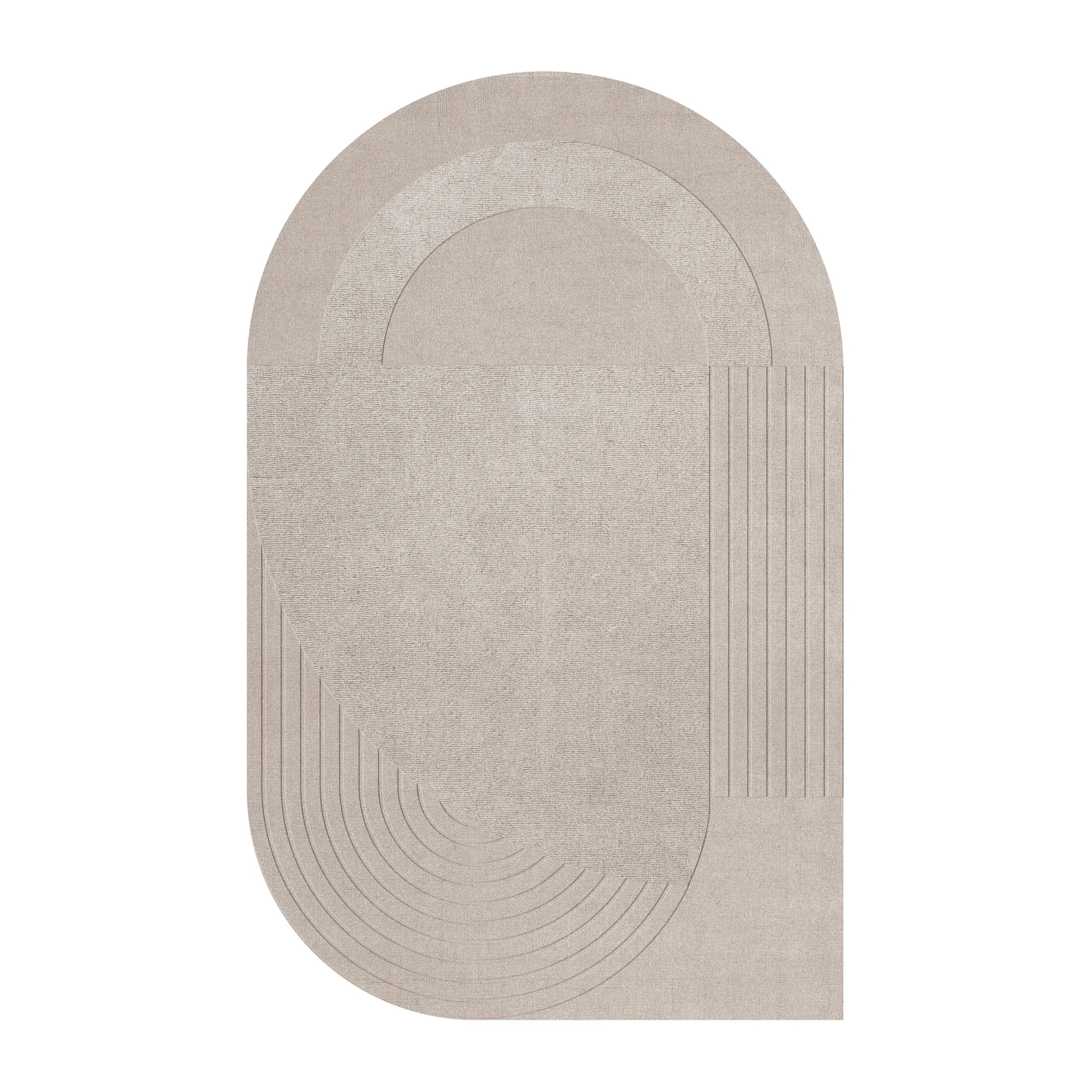 Layered Tapis en laine Circular cm Light oatmeal