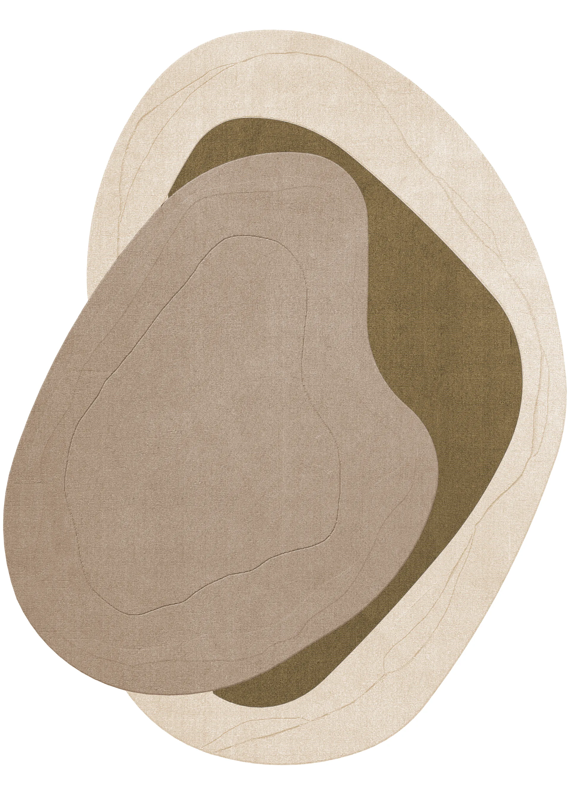 Layered Tapis en laine Erik Bratsberg Lozza Olive, cm