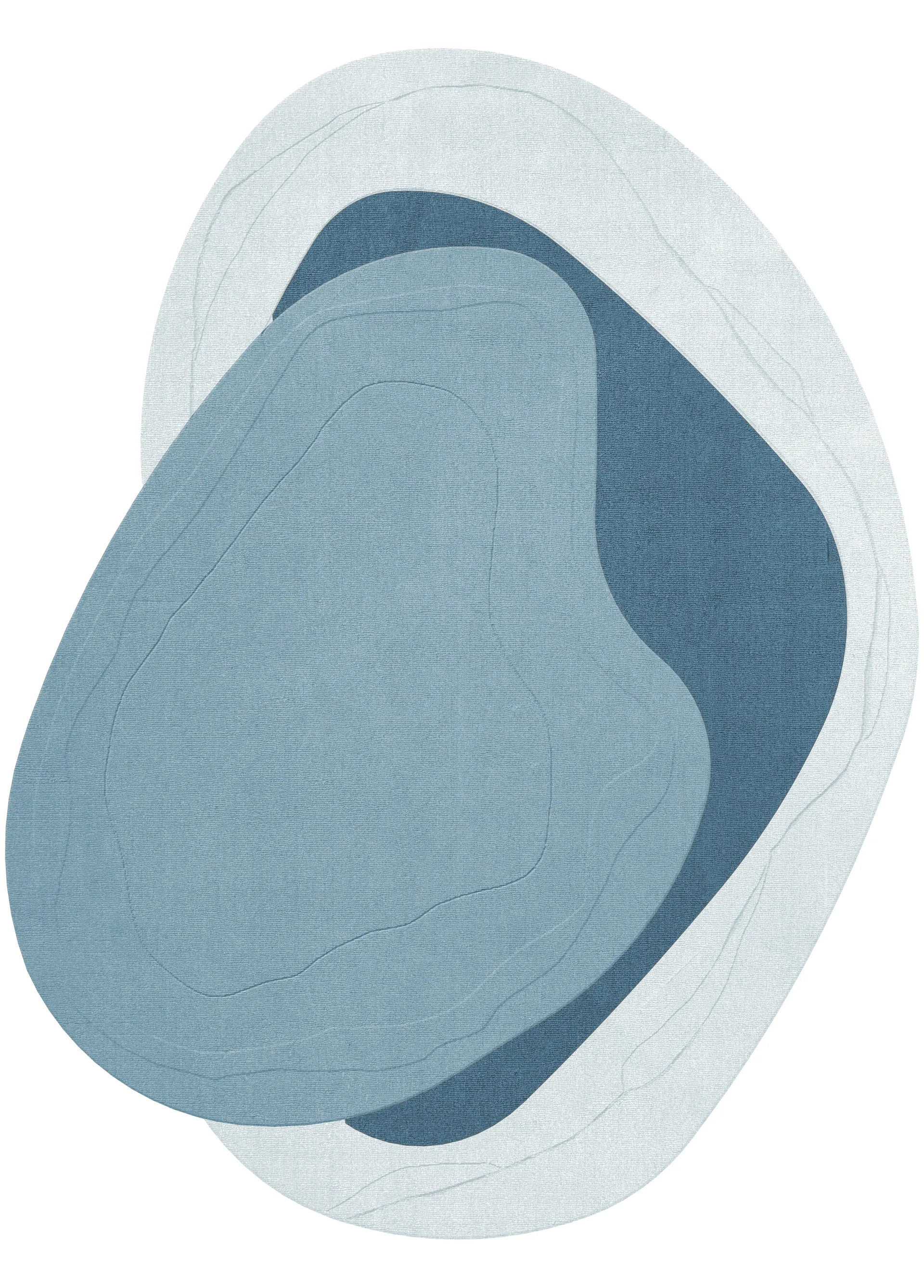 Layered Tapis en laine Erik Bratsberg Lozza Teal, cm — vue 3