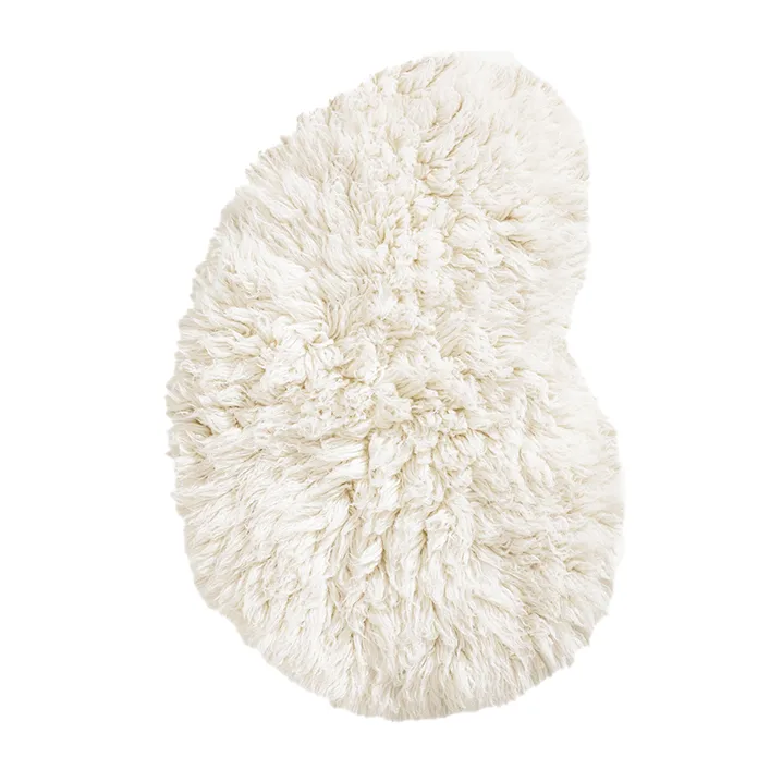 Layered Tapis en laine Residue Shaggy Bone White, cm