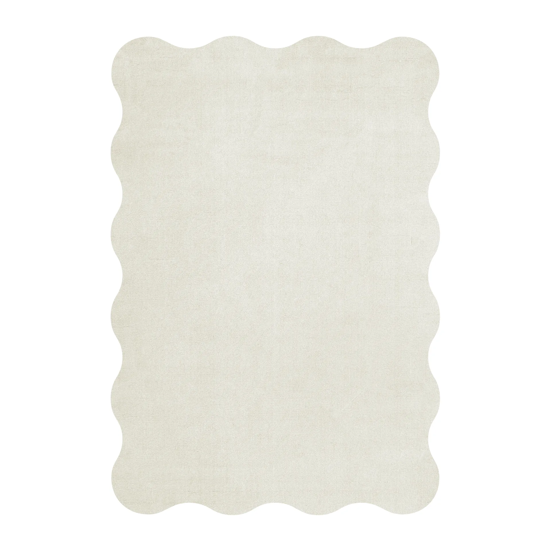 Layered Tapis en laine Scallop cm Bone white