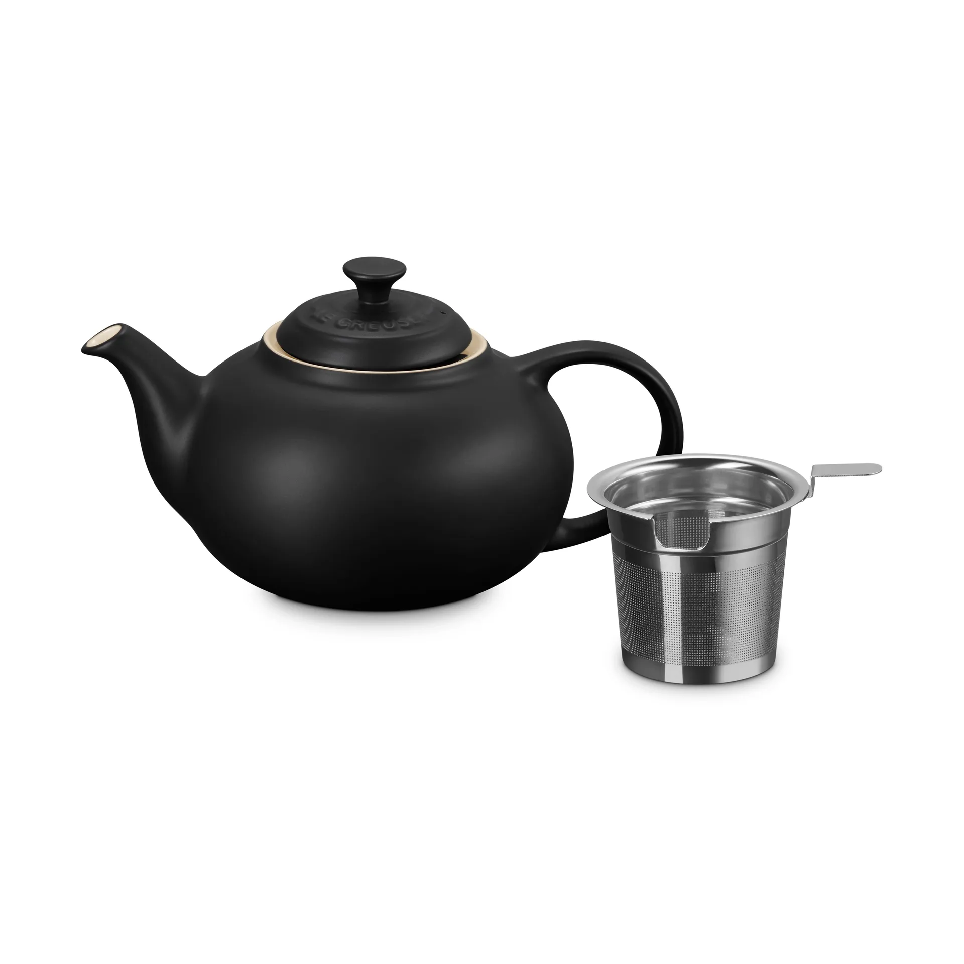 Le Creuset Le Creuset tekanna Matte Black, med sil, 1,3 L