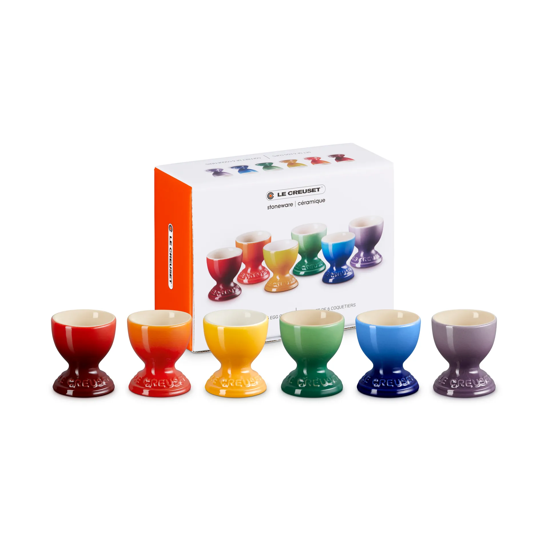 Le Creuset Signature stengods &auml;ggkopp 6-delar Rainbow