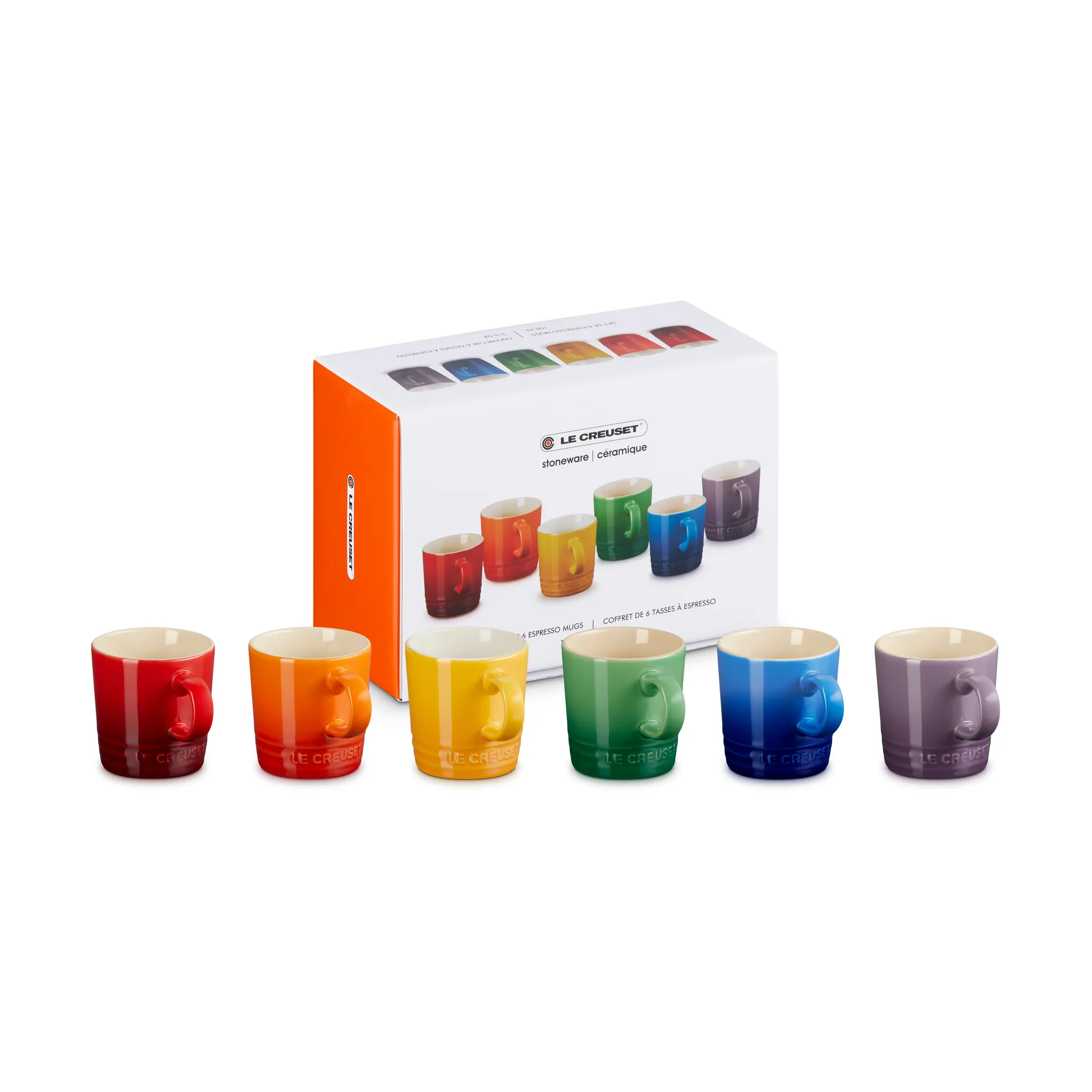Le Creuset Signature stengods espressomugg 6-delar Rainbow