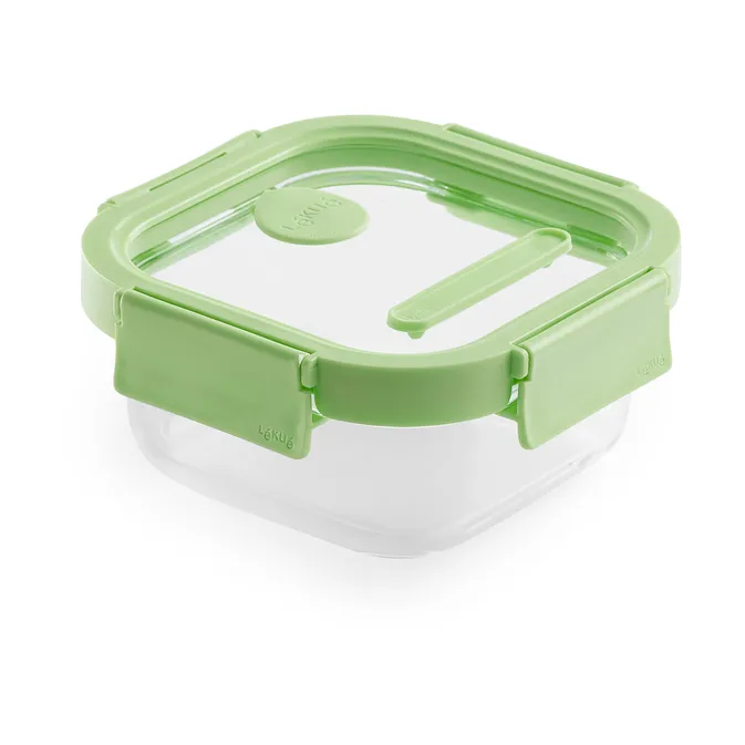 Lékué Boîte à lunch carrée en verre Lékué 0,52 L Vert