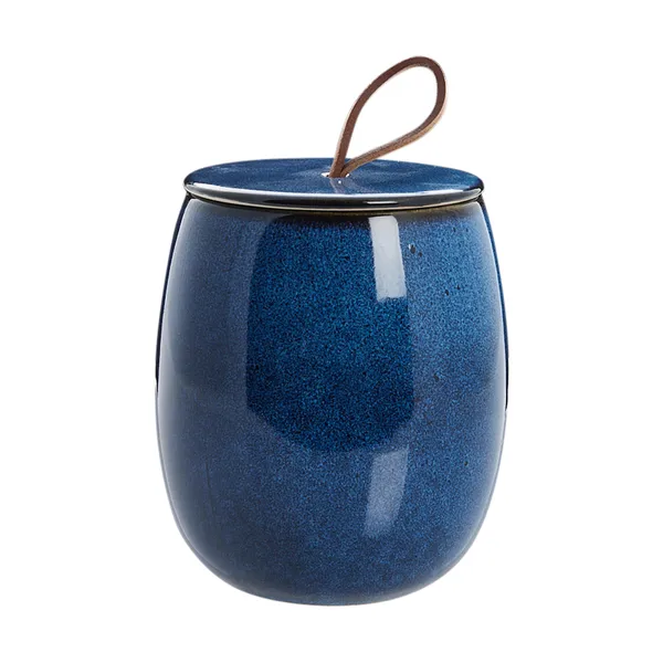 Amera förvaringsburk med lock blue, Ø12 cm