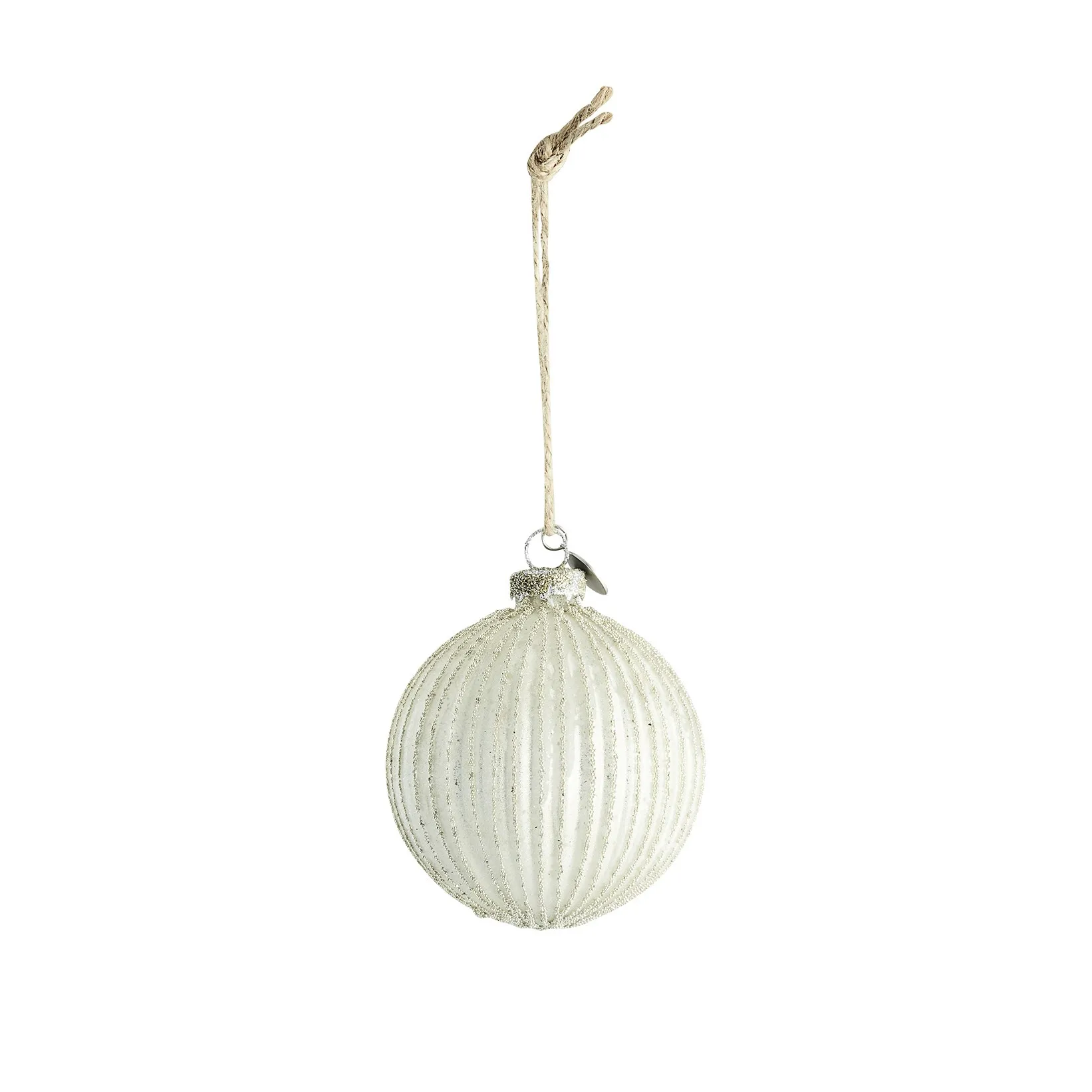 Lene Bjerre Boule de Noël Norille Ø8 cm Antique white-argent