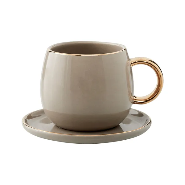 Clara espressokopp med fat 15 cl, Driftwood