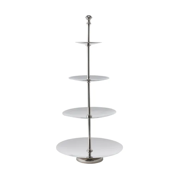 Sigrine våningsfat, Silverfärgad, 25x25xH53 cm