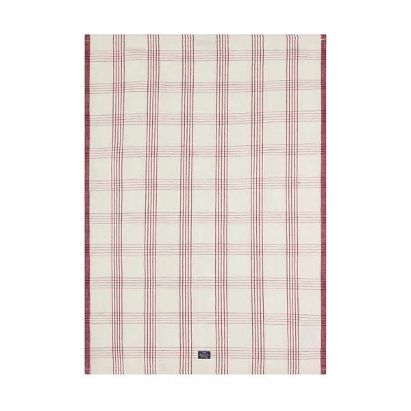 Checked linne/bomull kökshandduk 50x70 cm, White