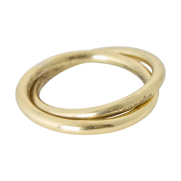Double ring mässing servettring, Gold, Ø4 cm